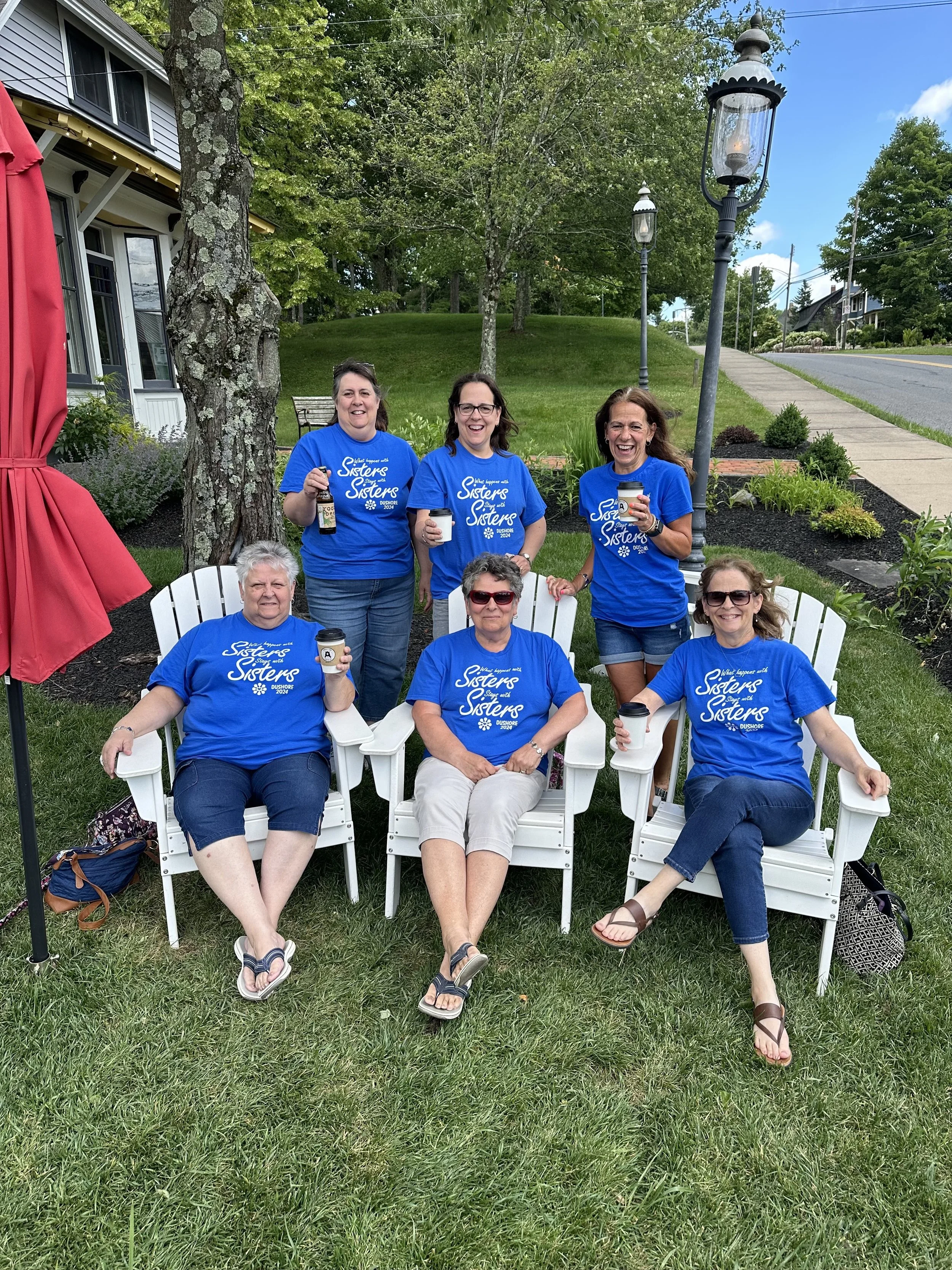 Six Sisters from Dotters Corners PA celebrating a 75th birthday at World's End Coffee!