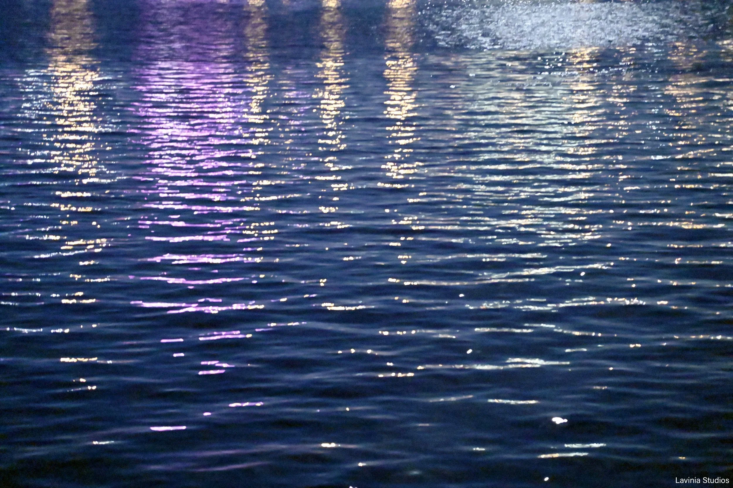 Colored Lights at Night on Elliott Bay