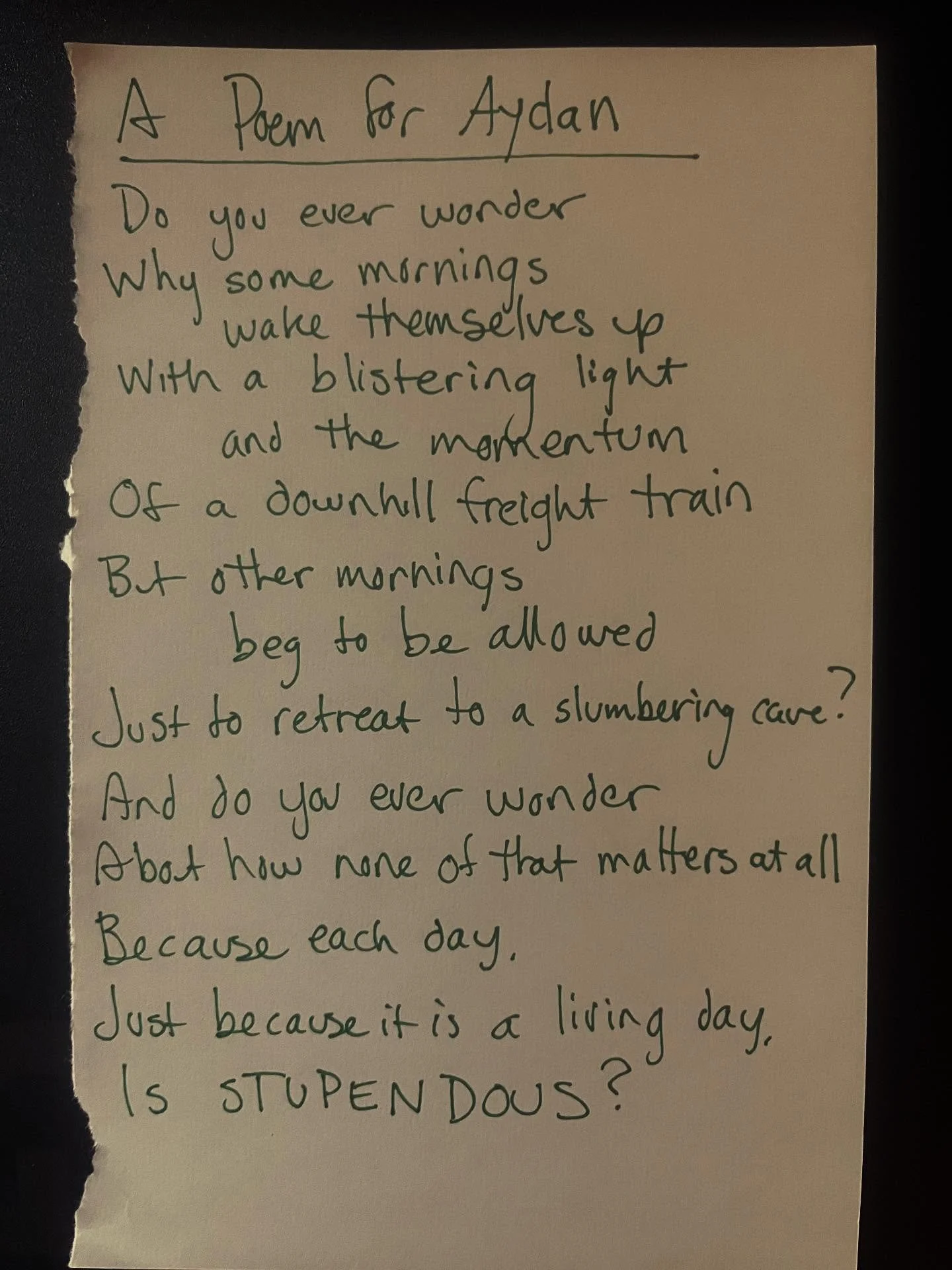 And here&rsquo;s today&rsquo;s poem.

#lunchpoems