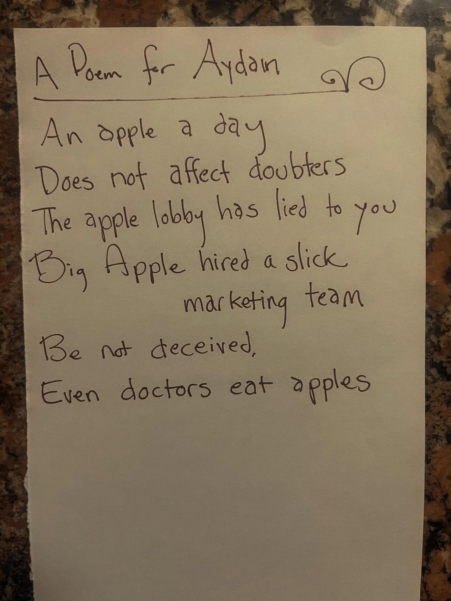 She has a right to know.

#lunchpoems
#poetry
#applesvsdoctors
#bigapple