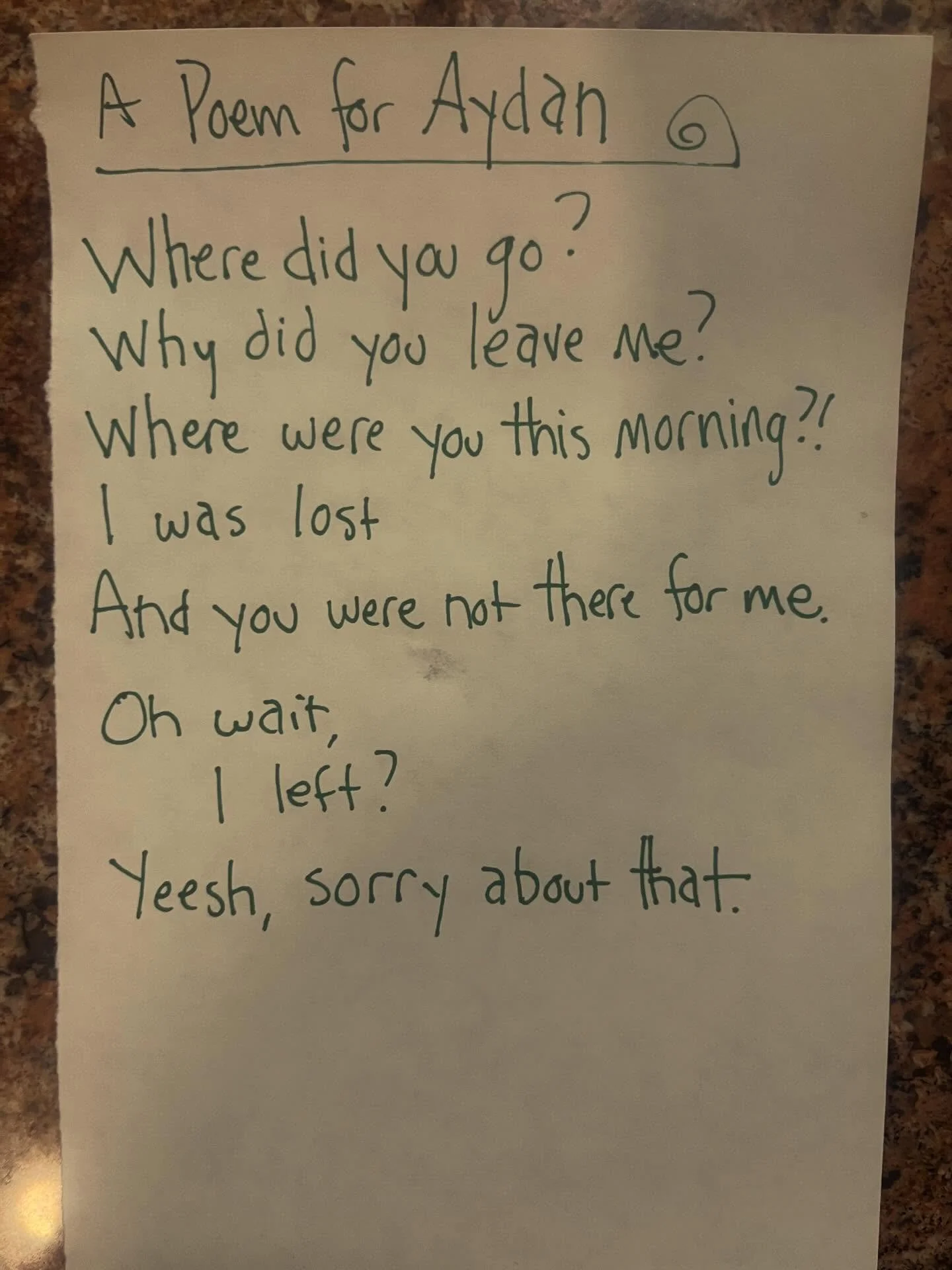 We got out of town for the weekend. 

#lunchpoems
#kidspoems
#oopssorrykids