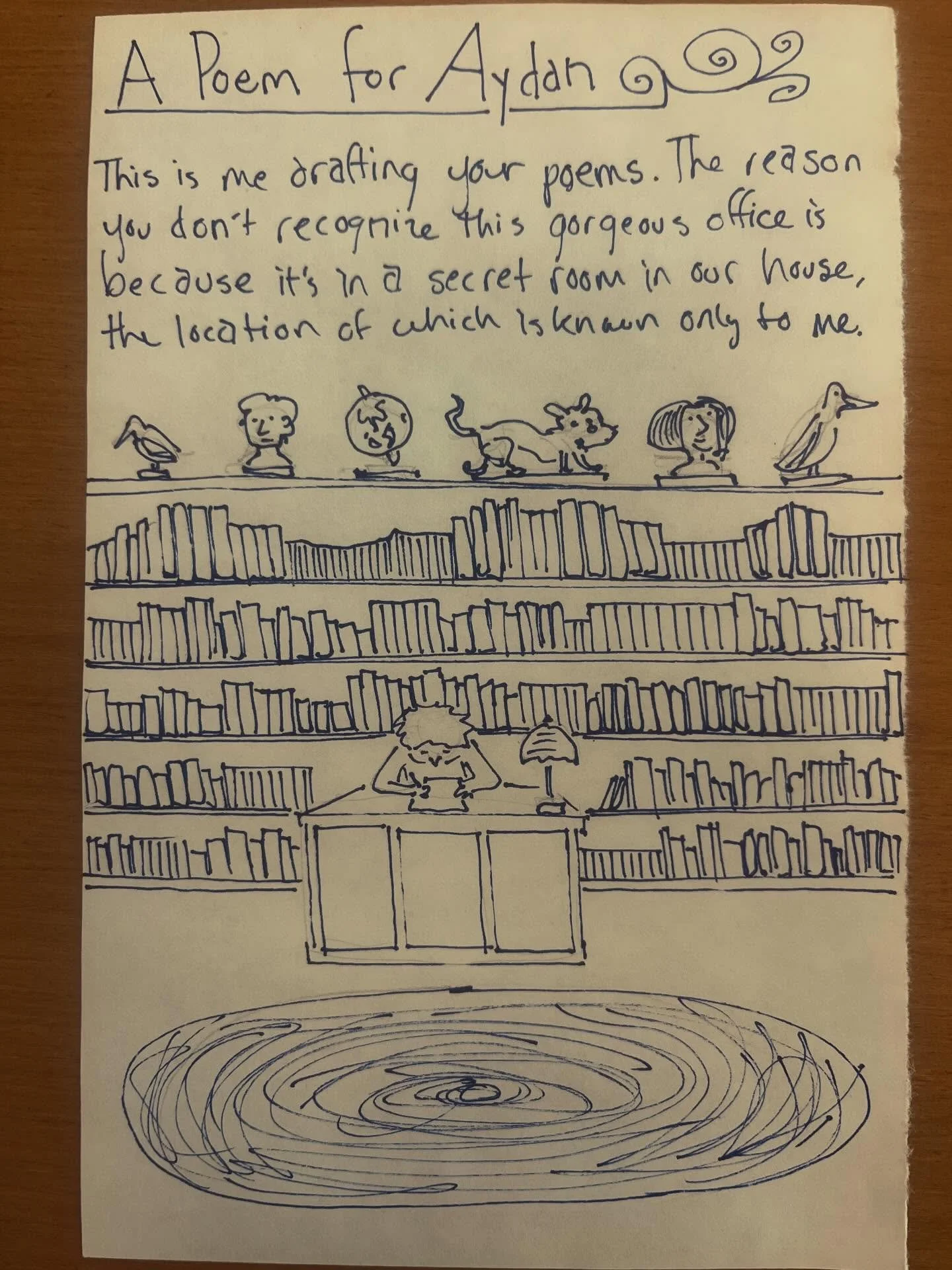 Aydan and I both dream of having a large library / study in our house someday. If I actually had a beautiful library she didn&rsquo;t know about I think it would be the end of our relationship. 

#lunchpoems
#poetry
#visualpoem
#library