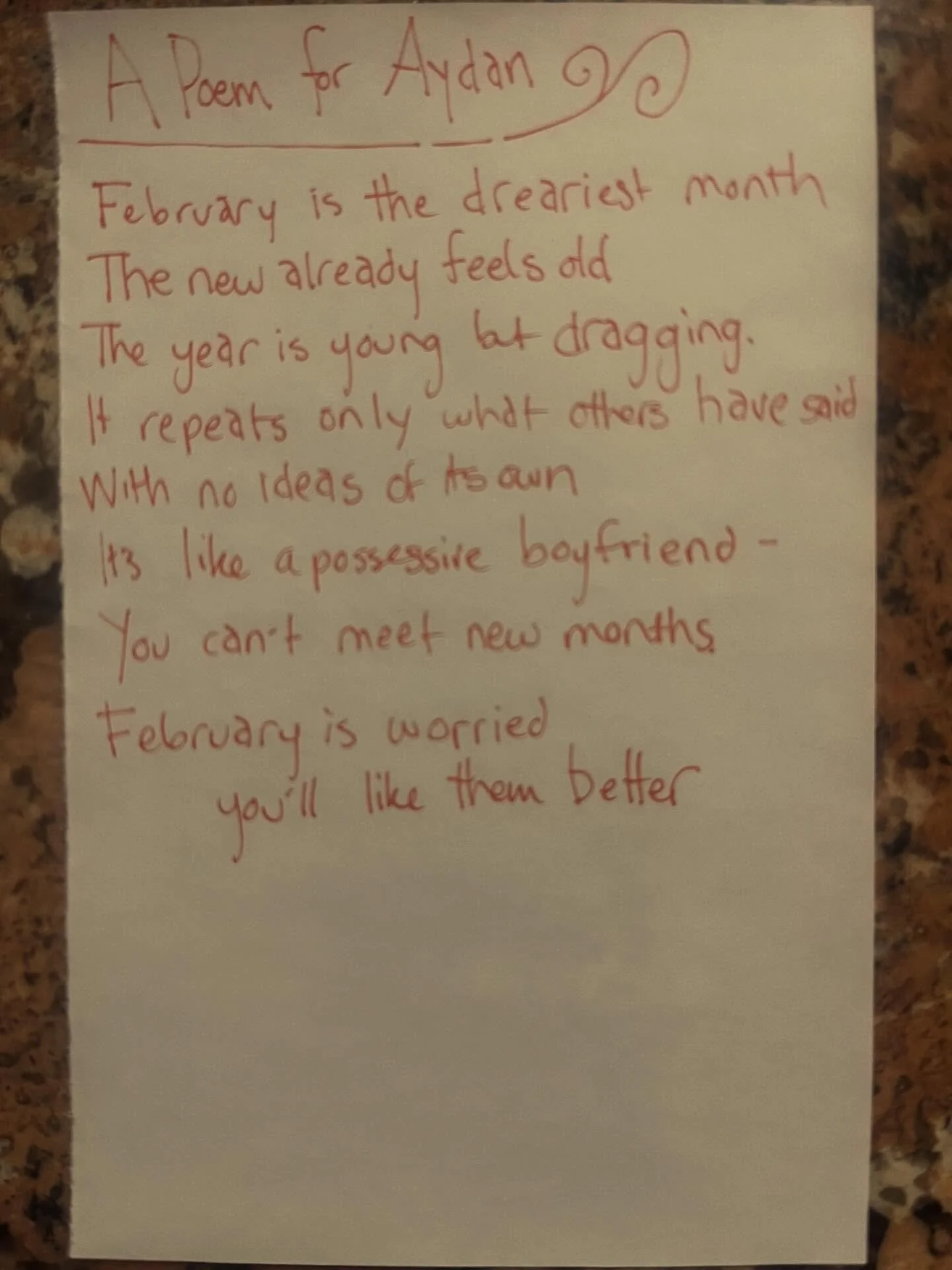 But seriously February is the worst month.

#lunchpoems
#poetry
#february