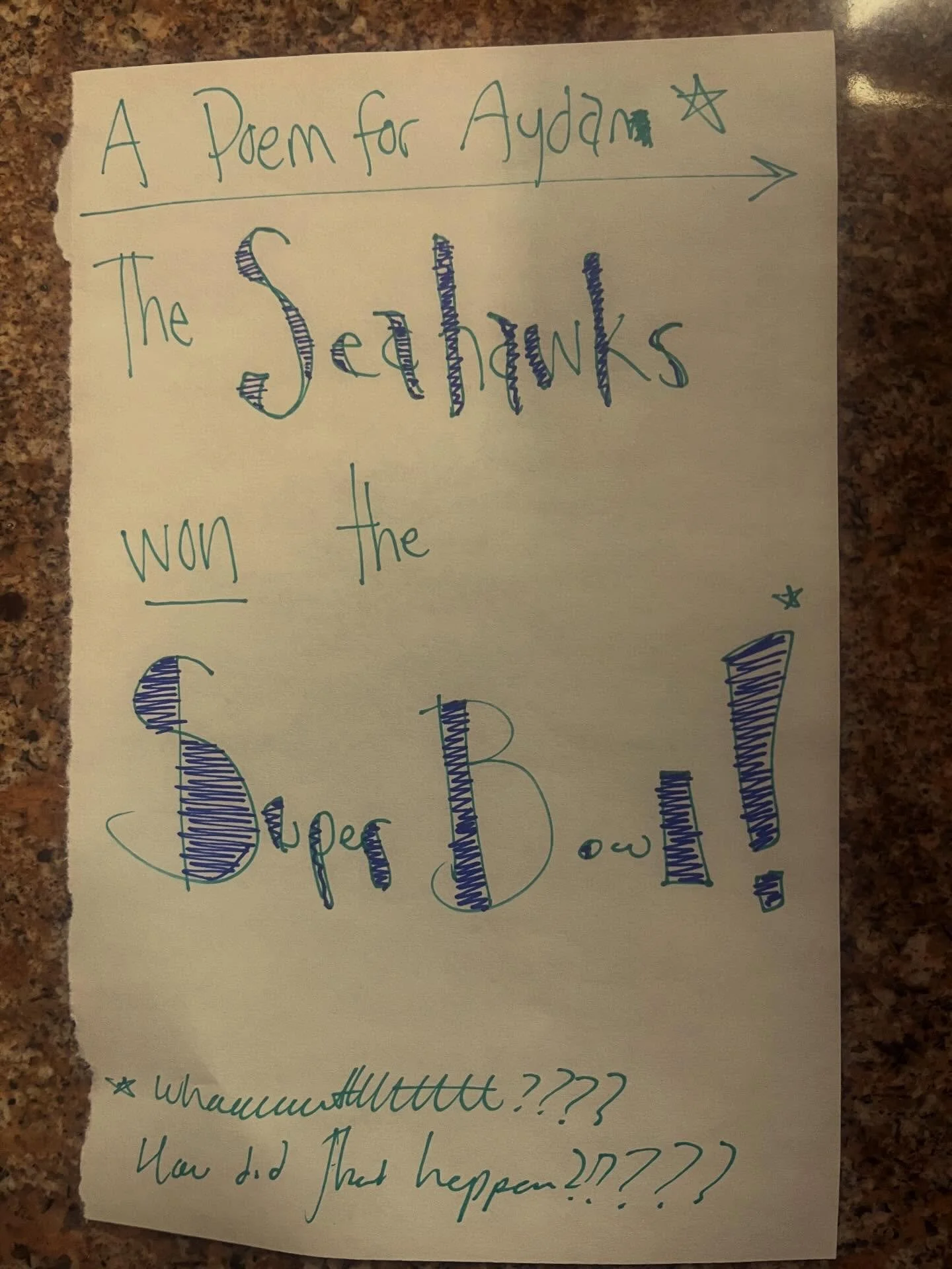 A beautiful poem written last night. 

#lunchpoems
#poetry
#superbowl Bowl