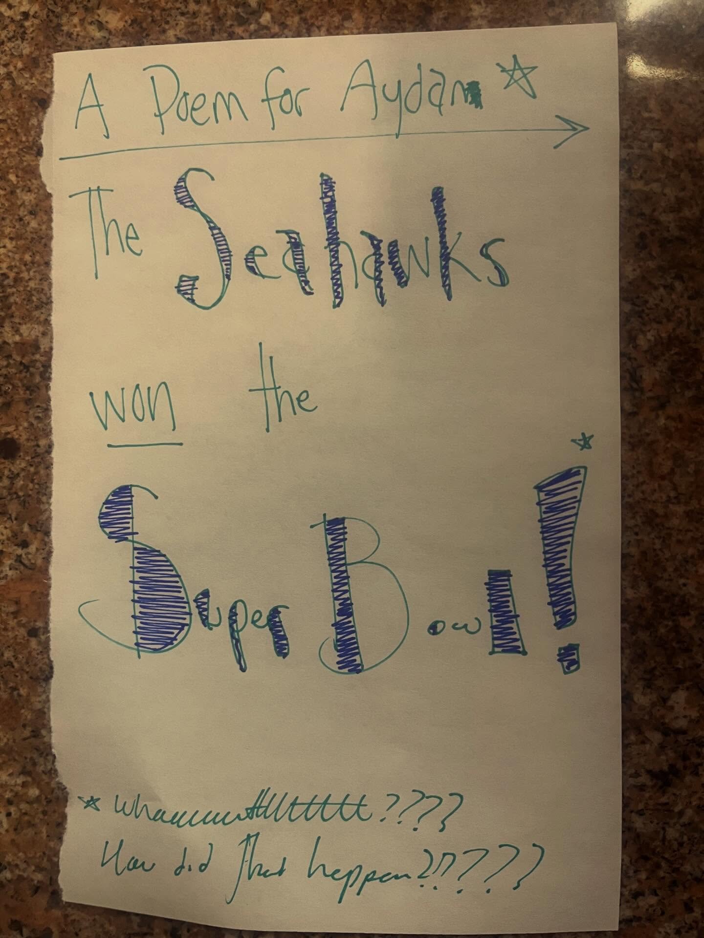 A beautiful poem written last night. 

#lunchpoems
#poetry
#superbowl Bowl