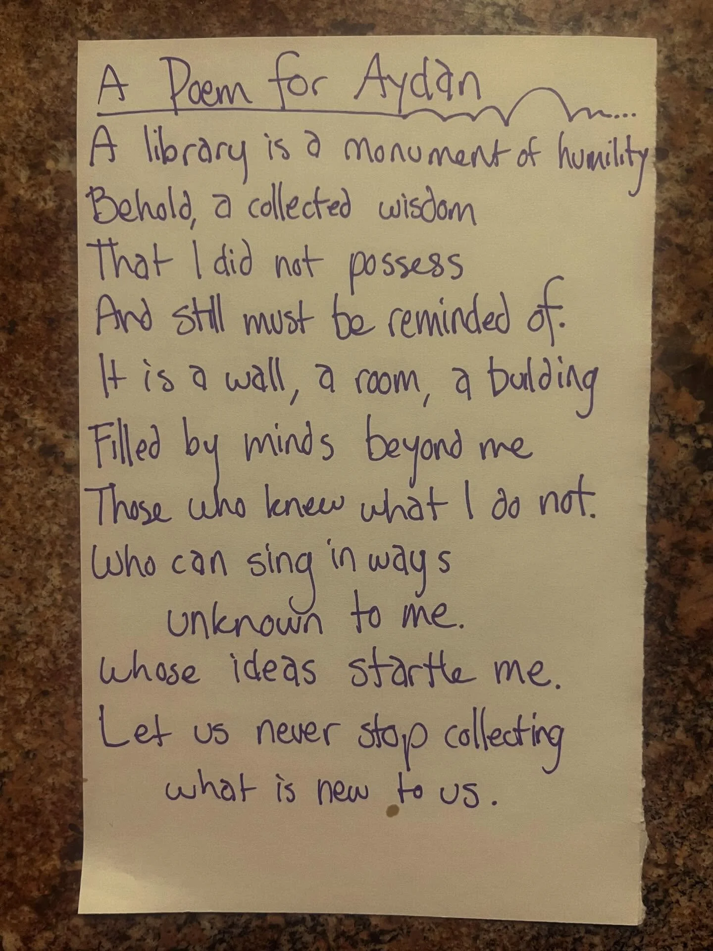 Aydan is huge book fan with big filled bookshelves in her room.

#lunchpoems
#poetry
#bibliophile 
#books