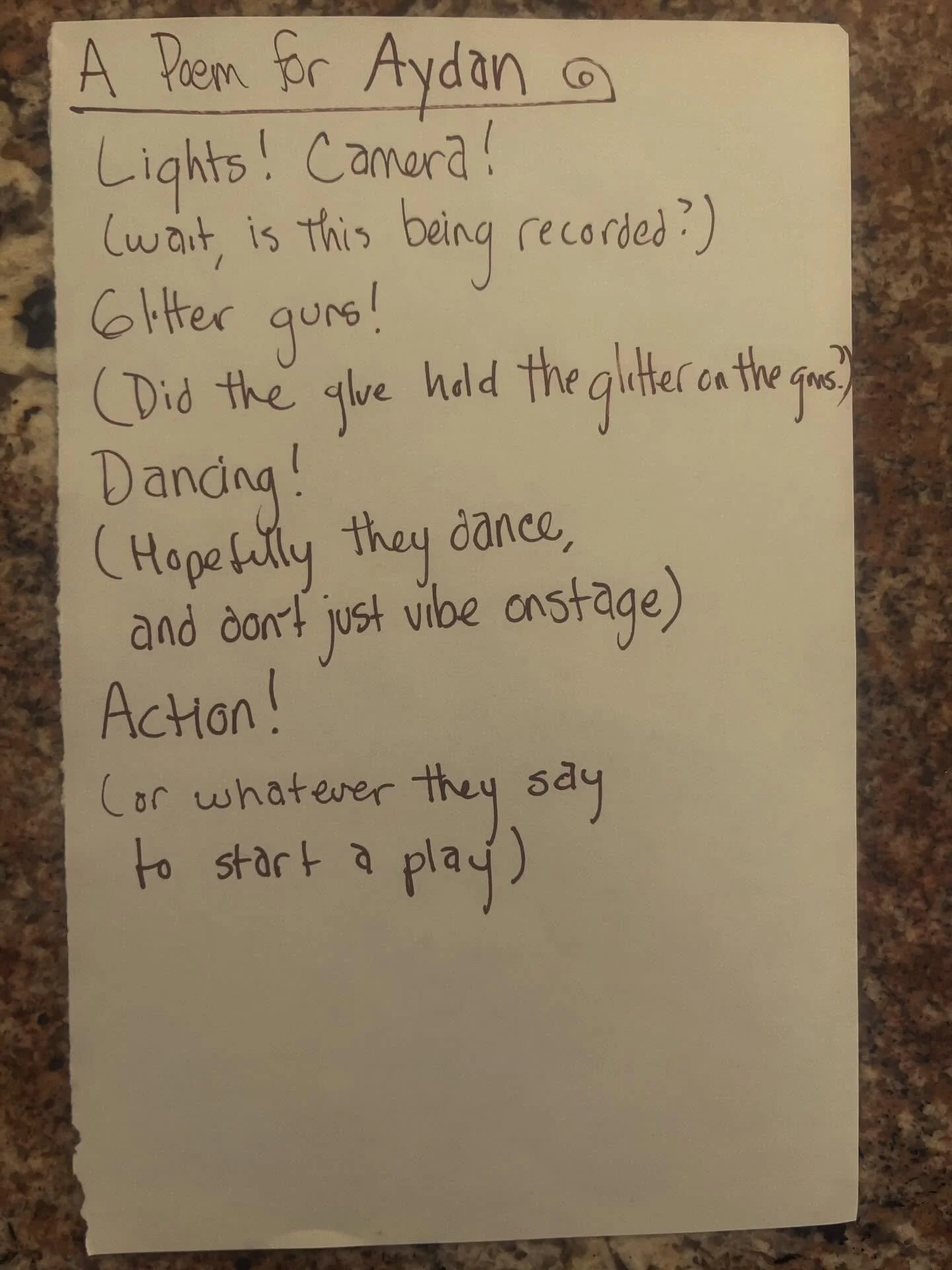 The play that Aydan has been working hard on stats today. She&rsquo;s on the production team so I&rsquo;m excited to see the props and sets.

#lunchpoems
#poetry
#highschoolmusical
#theater