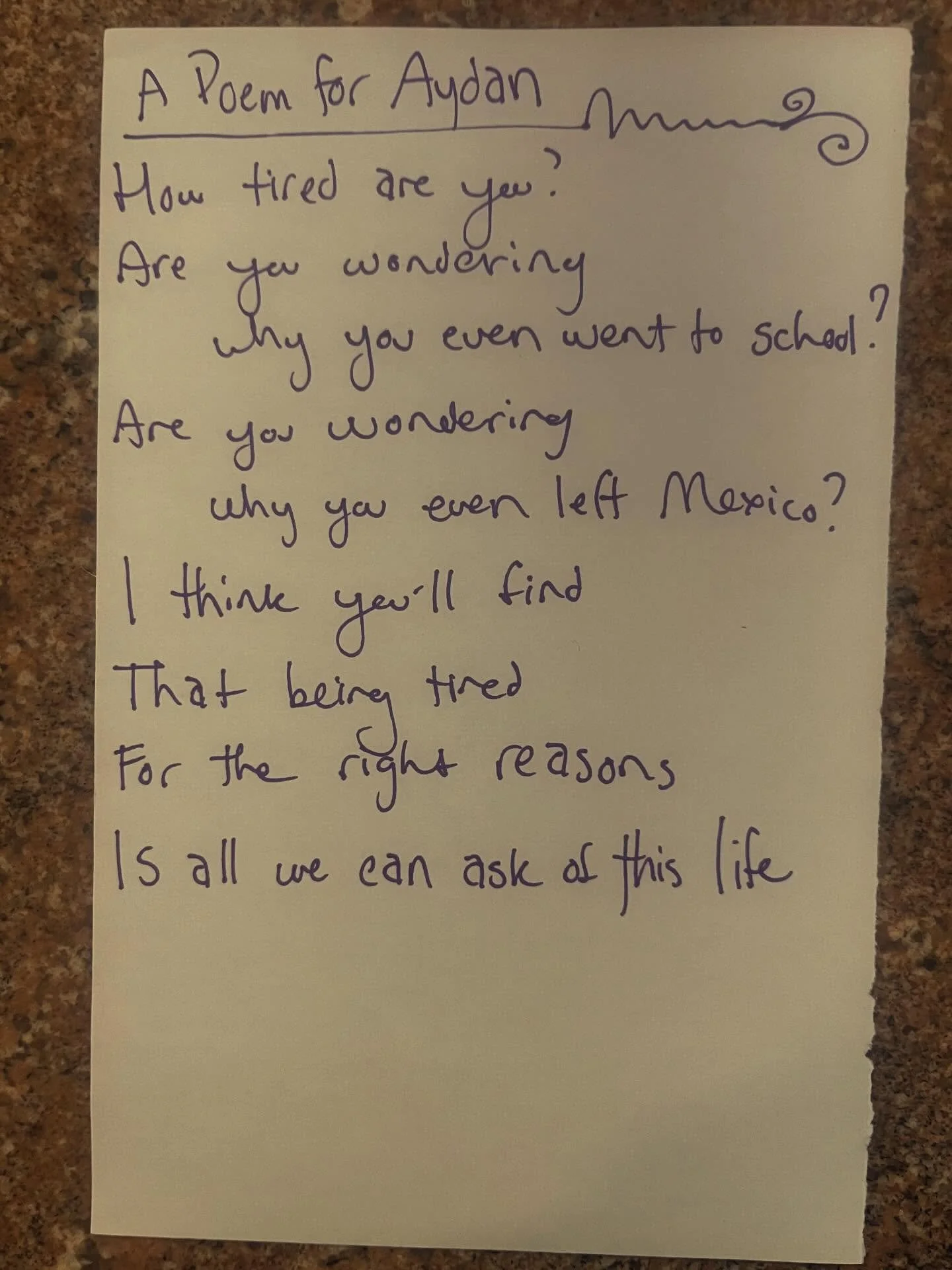 First day back from spring break. The kids got home at 3:30am and Aydans headed out the door to school after trying to get a little sleep. We&rsquo;ll see how this goes&hellip;

#lunchpoems
#poetry