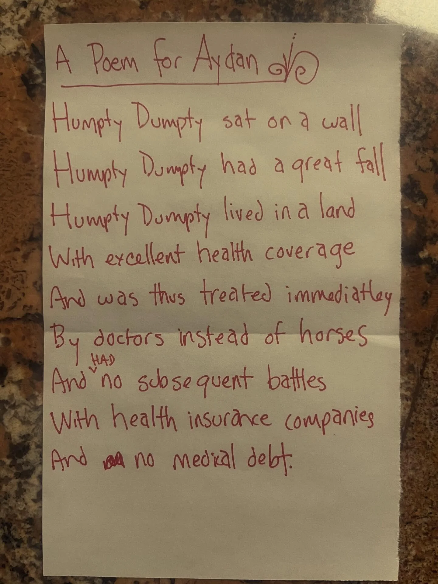 We&rsquo;ve been fighting with insurance companies lately. 

#lunchpoems
#poetry