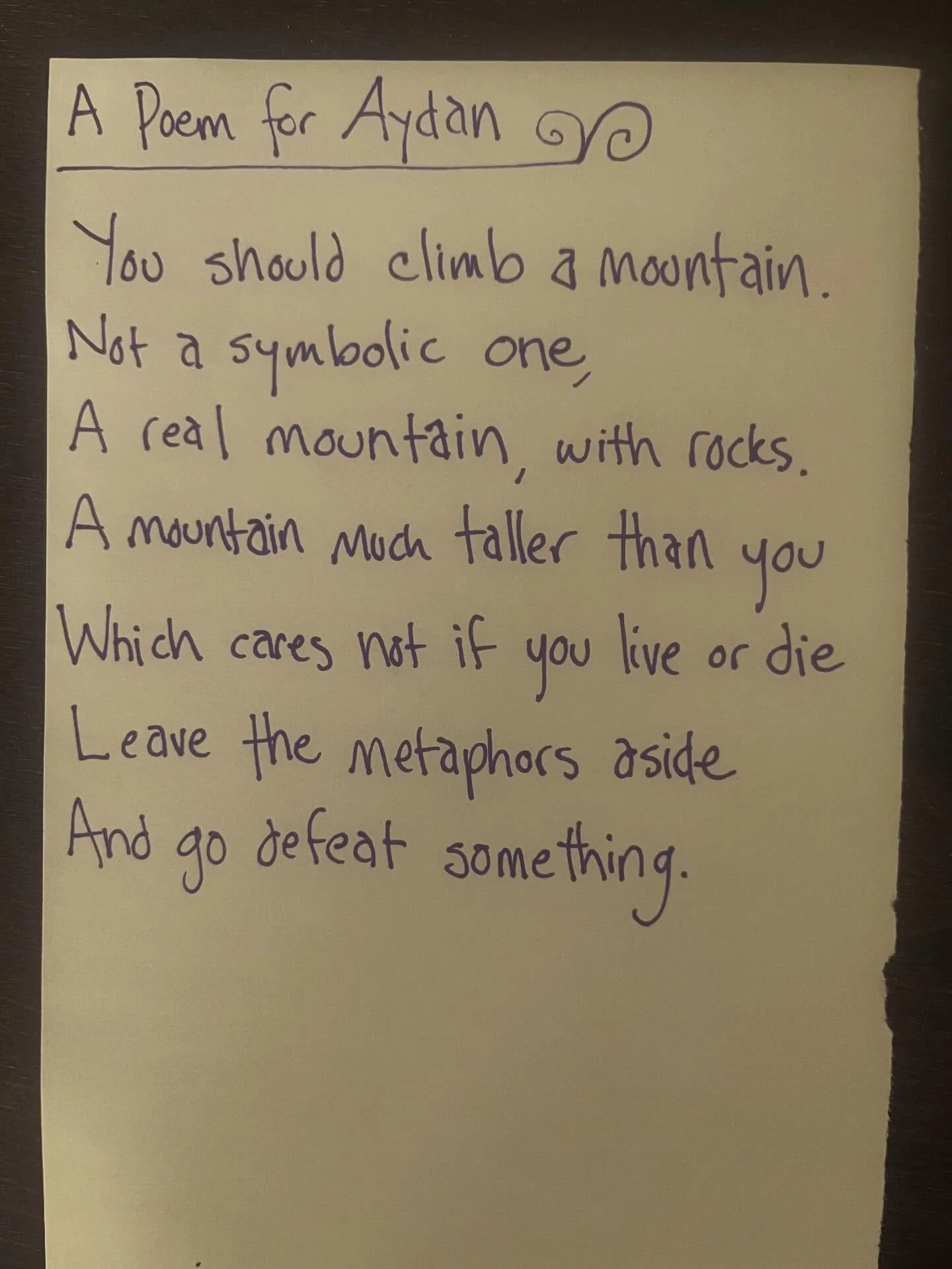 This week will be five things I&rsquo;m telling Aydan she should do. 

#lunchpoems
#poetry
#dadadvice