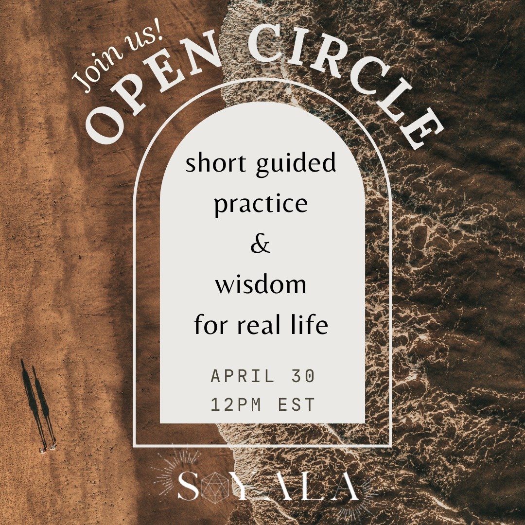 open circle is our free, live, virtual gathering that happens two times a month. 

we would love to have you join open circle anytime we meet, whether you&rsquo;ve practiced in one of our containers or you&rsquo;re brand new to our space. all are wel