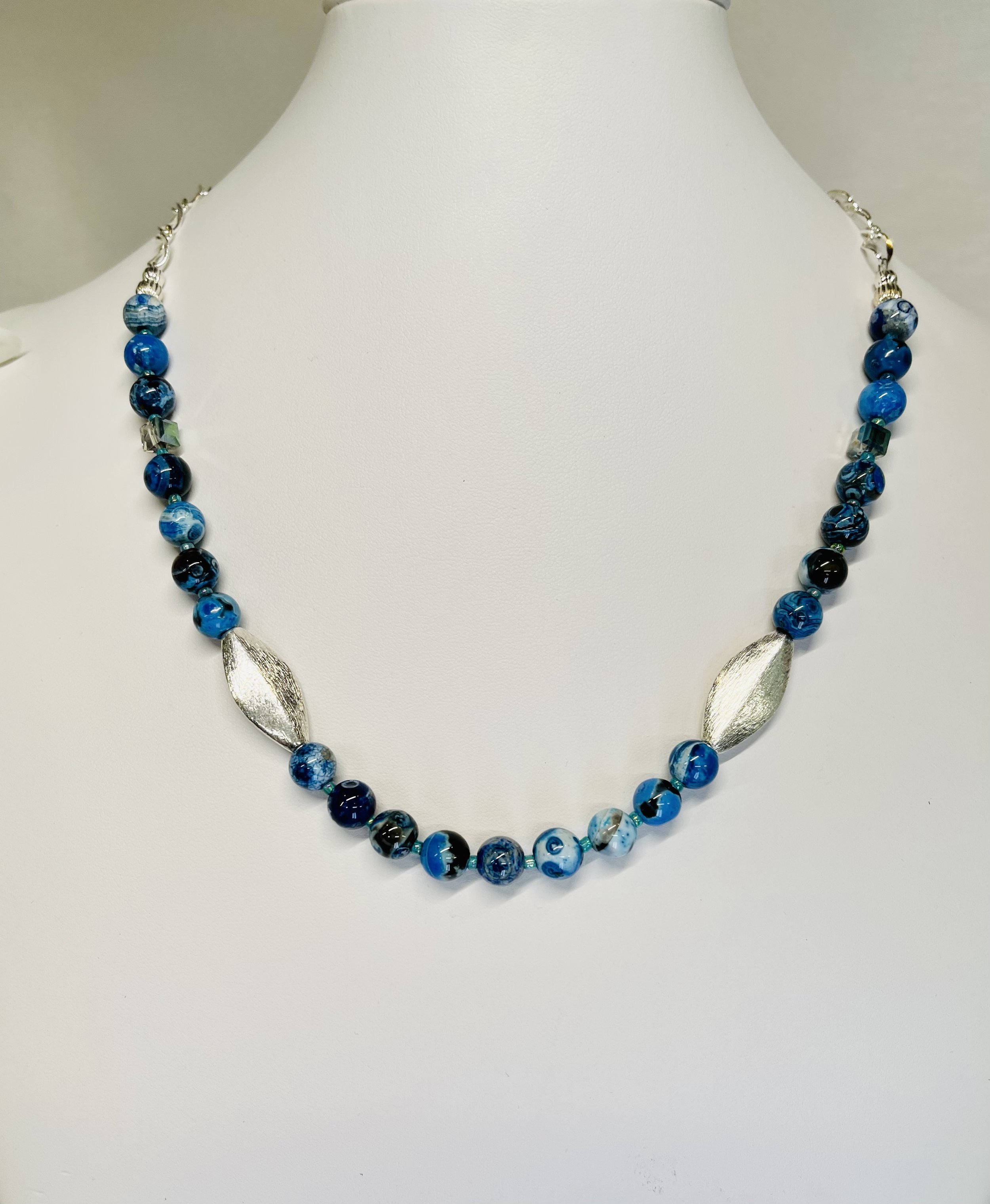 Blue Crazy Lace Agate Necklace