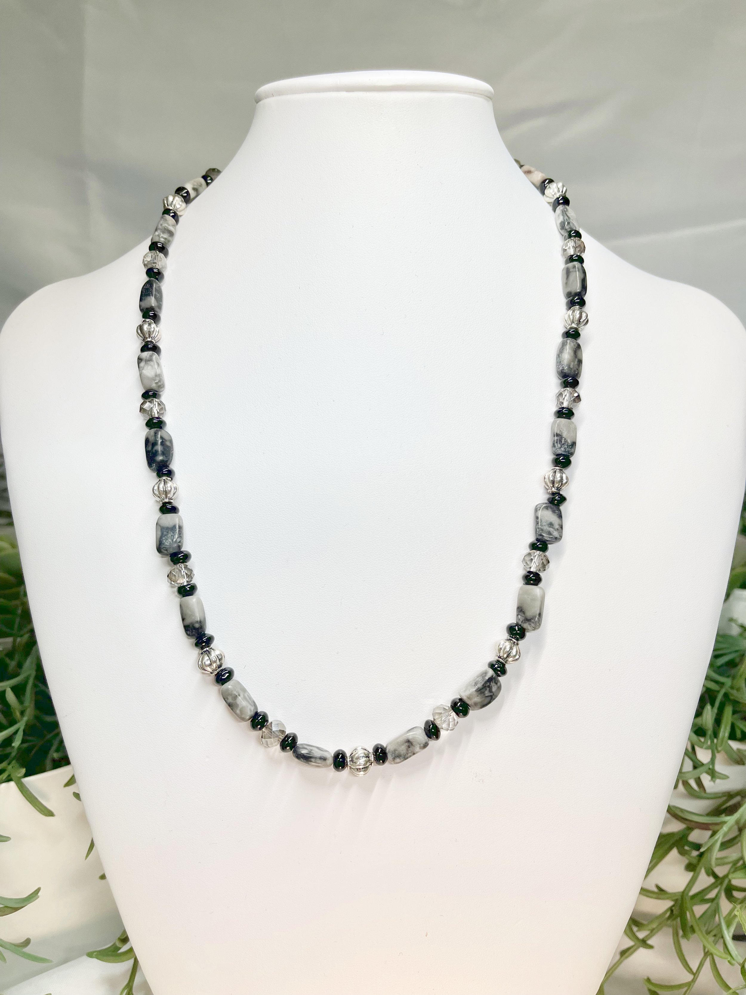 Gray Marble Onyx Necklace