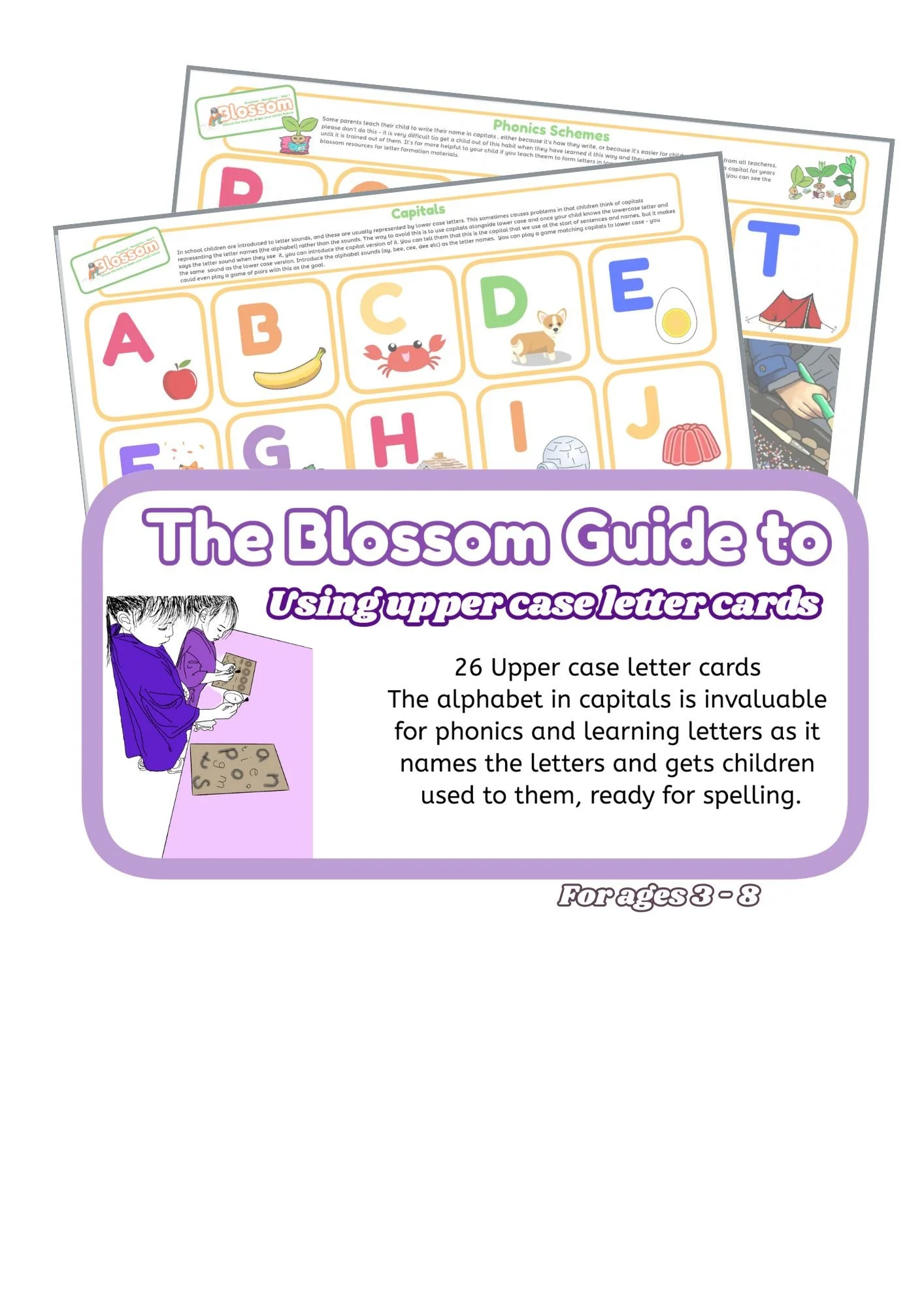 Upper Case Capital Letter Cards - A Blossom Guide