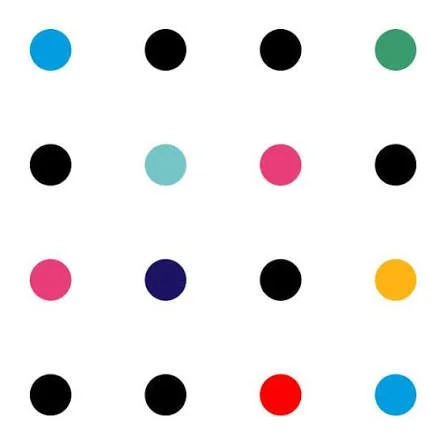 A grid of 16 colored dots on a white background with four rows and four columns which is the Poetry Society's logo.