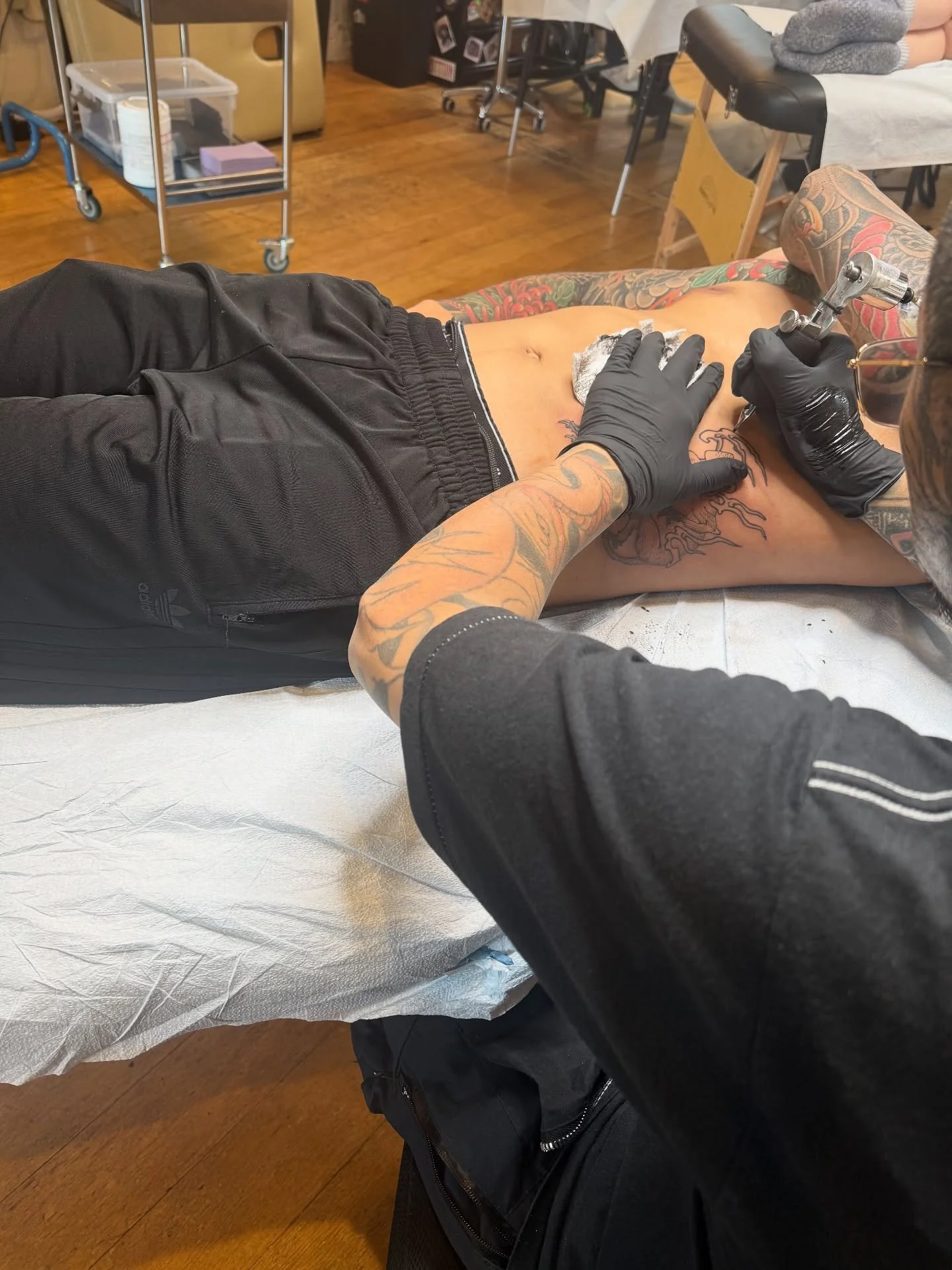 here&rsquo;s a teaser! please stay tuned for a carousel of @bangxganji tattoos made here this weekend at #glnyc