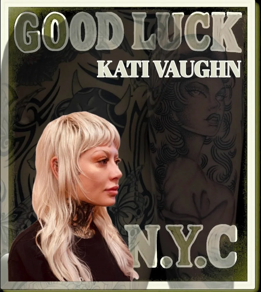@kativaughn is the most captivating artist, she first plunged her needle into skin in the vibrant heart of Brooklyn over a decade ago. Her tattoo style is a sultry dance of bold lines intertwining with delicate details, creating a visual symphony tha