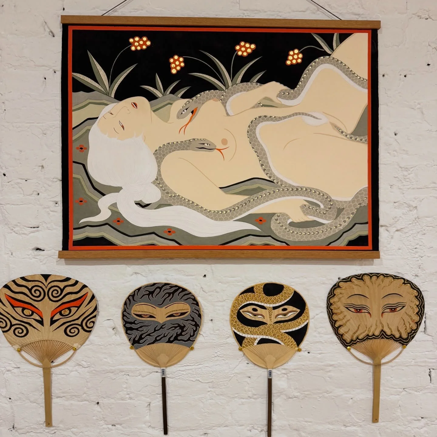 @slowerblack on display this evening for the &ldquo;One Nite Only&rdquo; 

The opening was a blast and you can see the show by appointment or when you&rsquo;re at the shop just ask. 

dm the shop if you didn&rsquo;t make it friday nite and would like