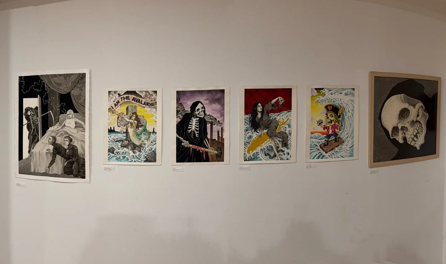 A killer  display of his most recent paintings by  @justinweatherholtz are on display here one floor up from the shop. come by and have a closer look.  call for an appointment 347-599-1454