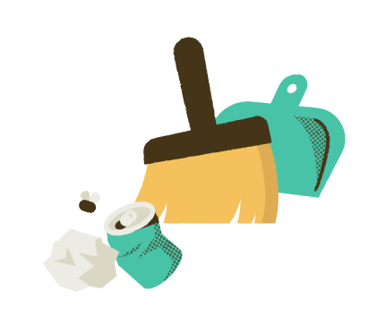 Open hand illustration with a sparkling heart above it