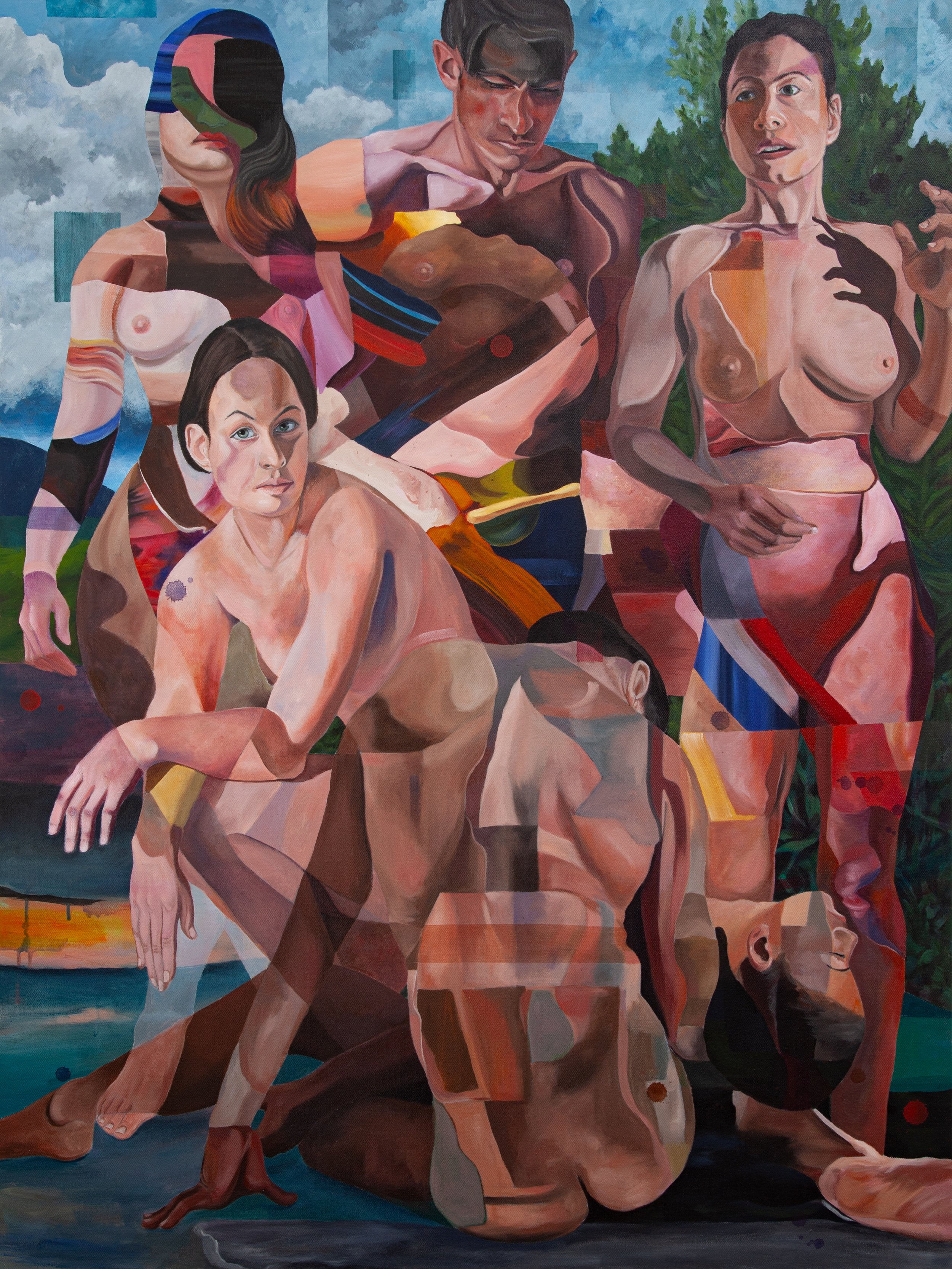 Cross Currents // acrylic on canvas, 48" x 36", 2026
