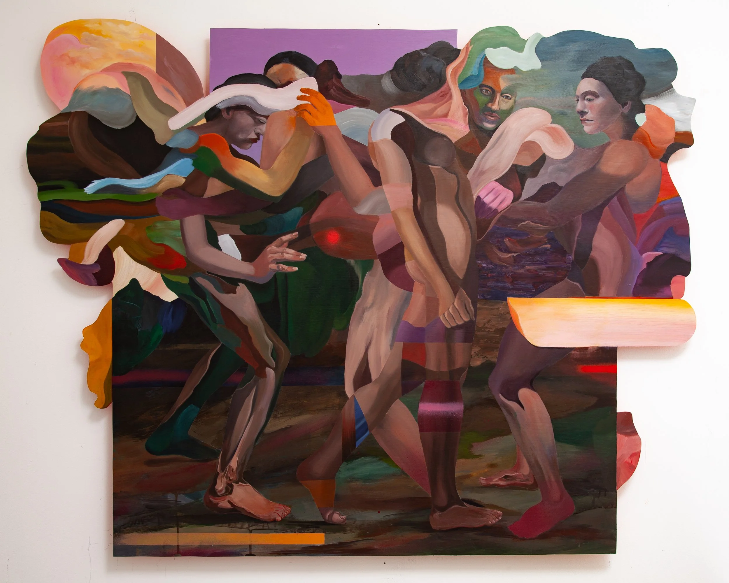 Nexus // acrylic and spray paint on Dibond, ≈ 35" x 46", 2026