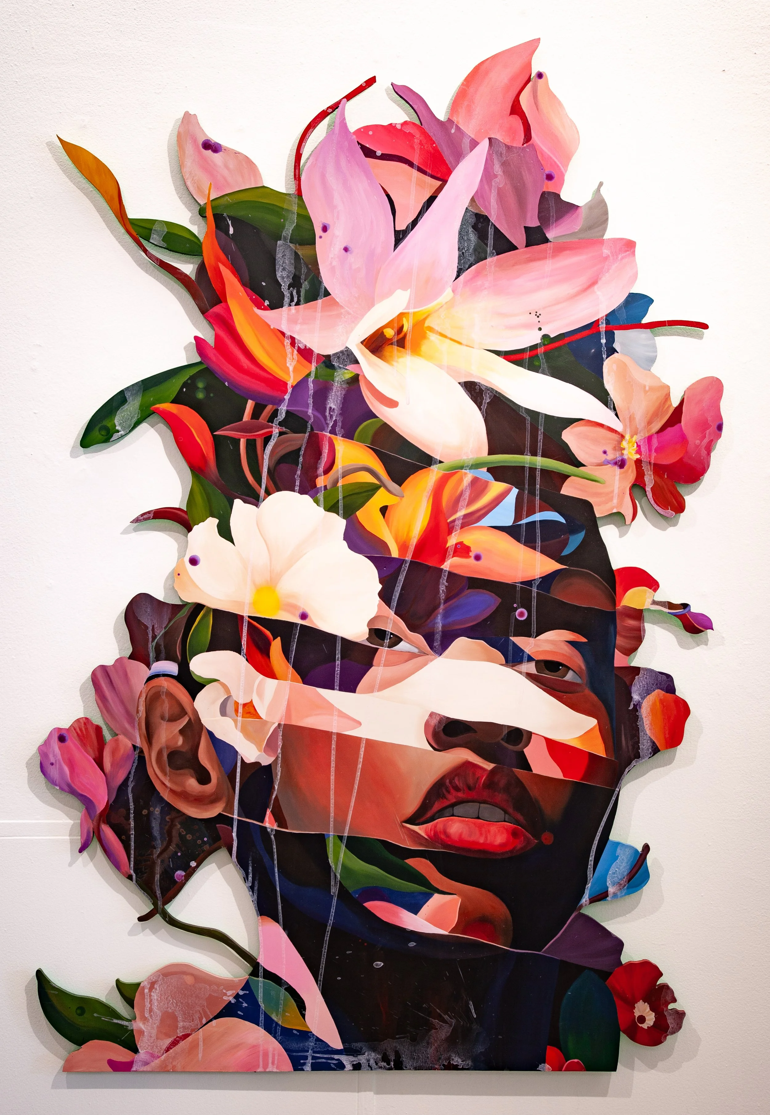 Strata // acrylic on birch. ≈ 72" x 46", 2025