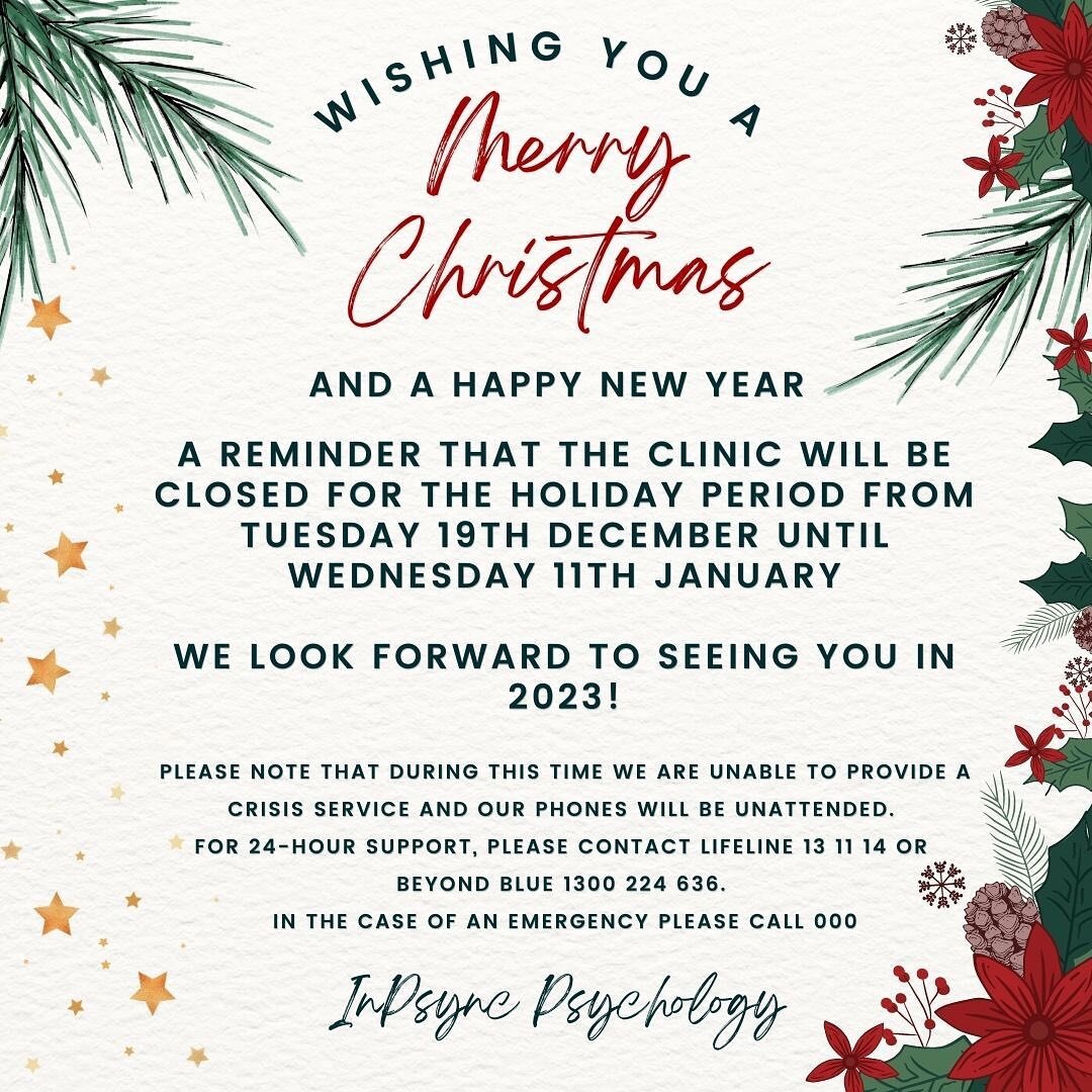 MERRY CHRISTMAS 🎄🎁 A reminder that the clinic is closed and will reopen on the 11th January 2023