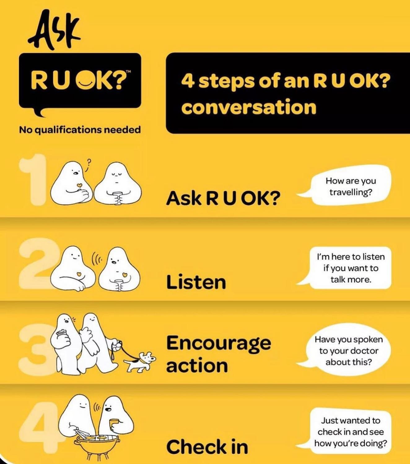 R U OK? @ruokday 

.
.

#mindfulness #mentalillness #mindfullness #selfcompassion #counselling #mental #lifecoach #counseling #psychotherapy #emotionalhealth #counselor #psychologyfacts #psychologytoday #psychological #positivepsychology #psychologis