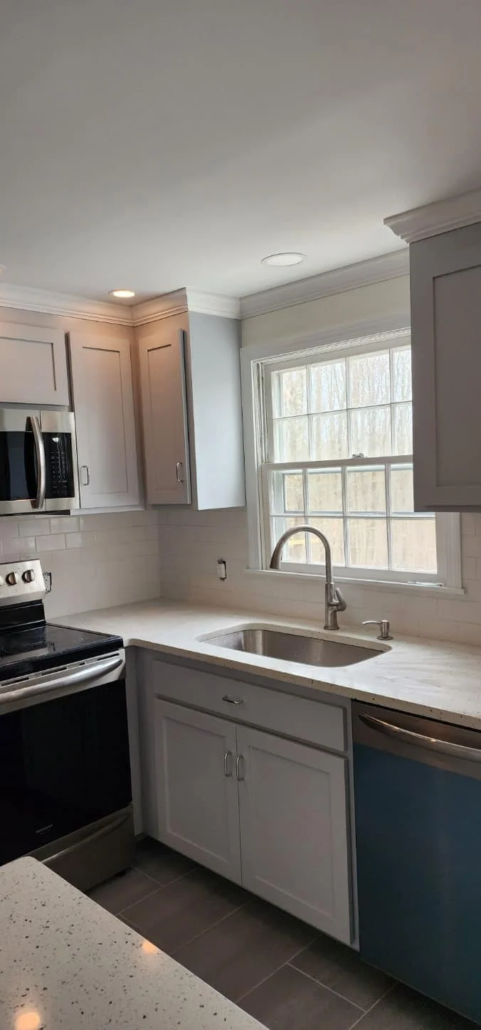 Contemporary Transitional Kitchen Remodel in Old Lyme, CT by J Stokes Contractors, LLC Remodeling and Painting Company project photo 2