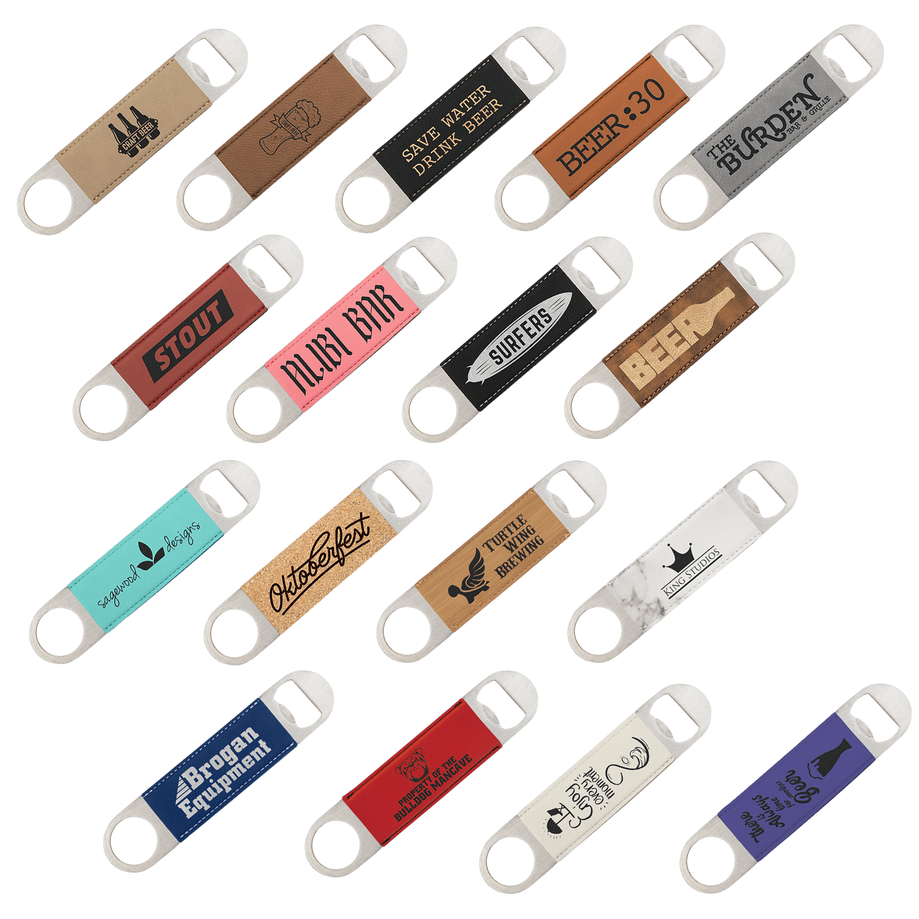 1 1/2" x 7" Leatherette Bottle Opener