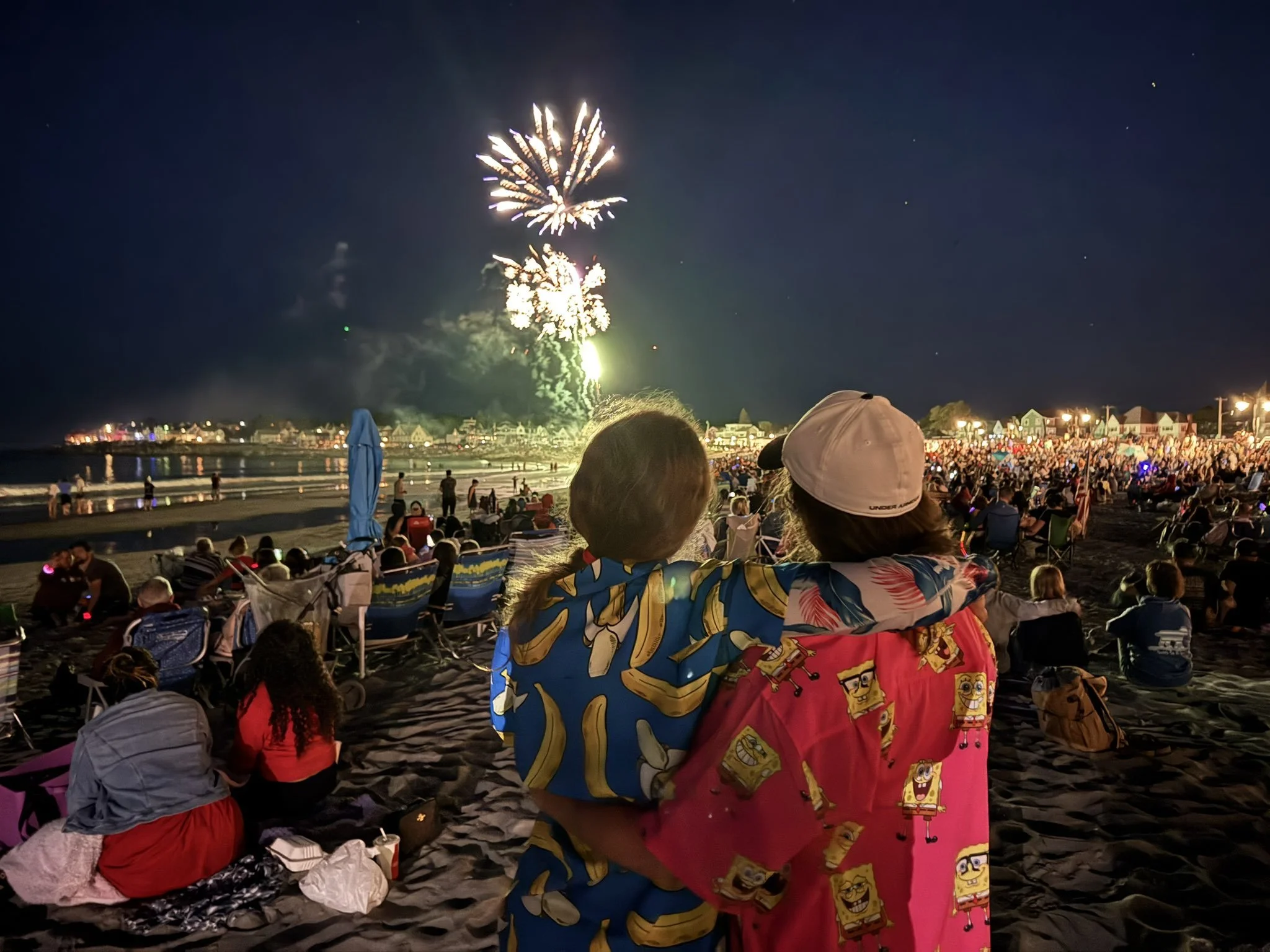 Fireworks. Free Staters Olga and Jason Sorens watch the fireworks light up the sky on Independence Day.