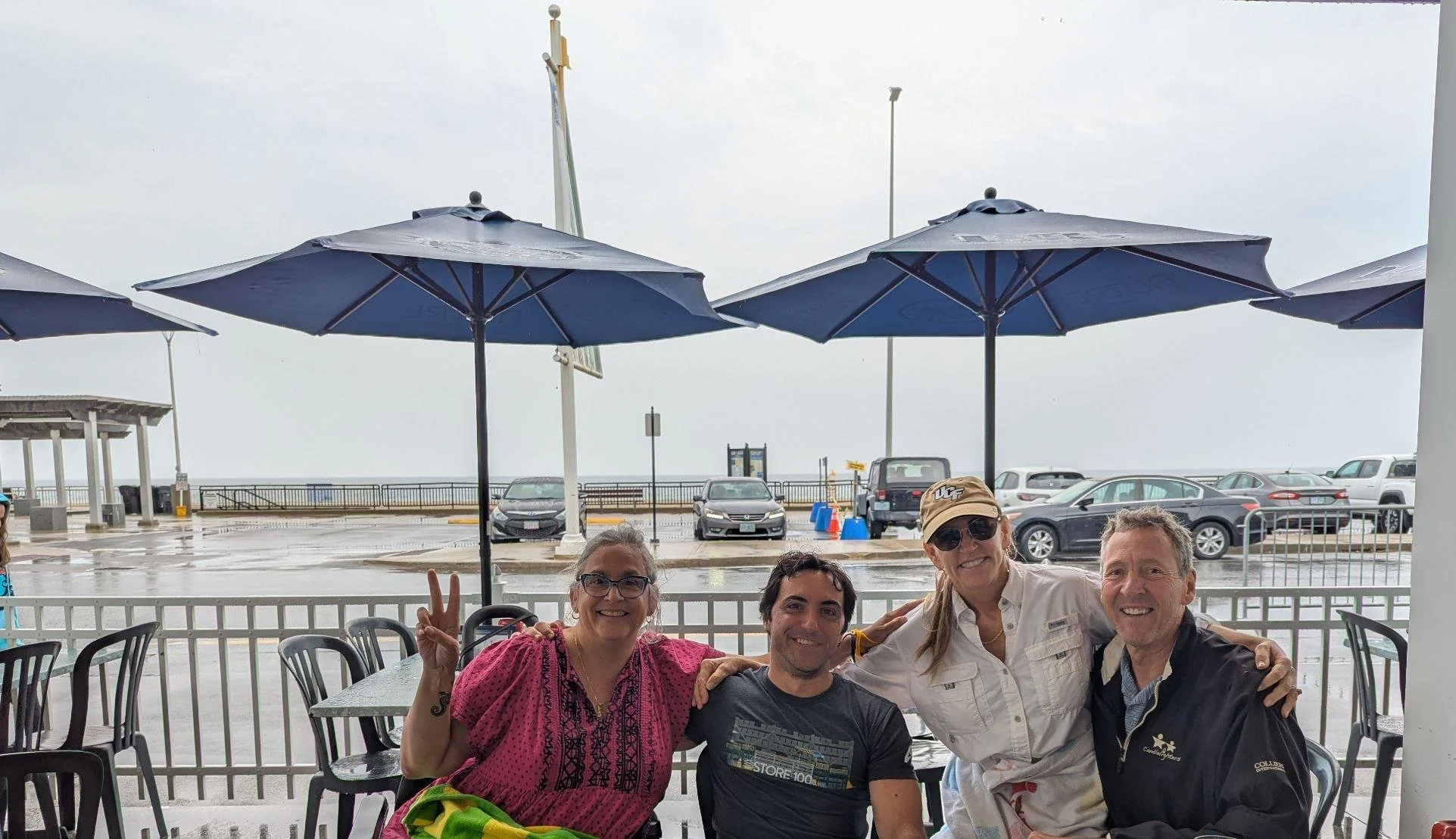Beach Day --> Rain Day. Sometimes a beach day in NH is just hanging out with friends on the coast as the rain comes down. 🌦️