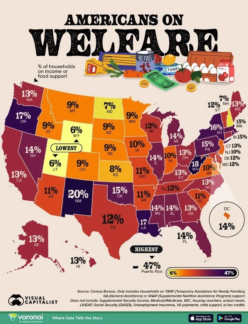 Not A Welfare State. NH has one of the lowest rates for households enrolled in welfare programs, according to the U.S. Census Bureau. We'd rather help our own neighbors than entrust that responsibility to the government.