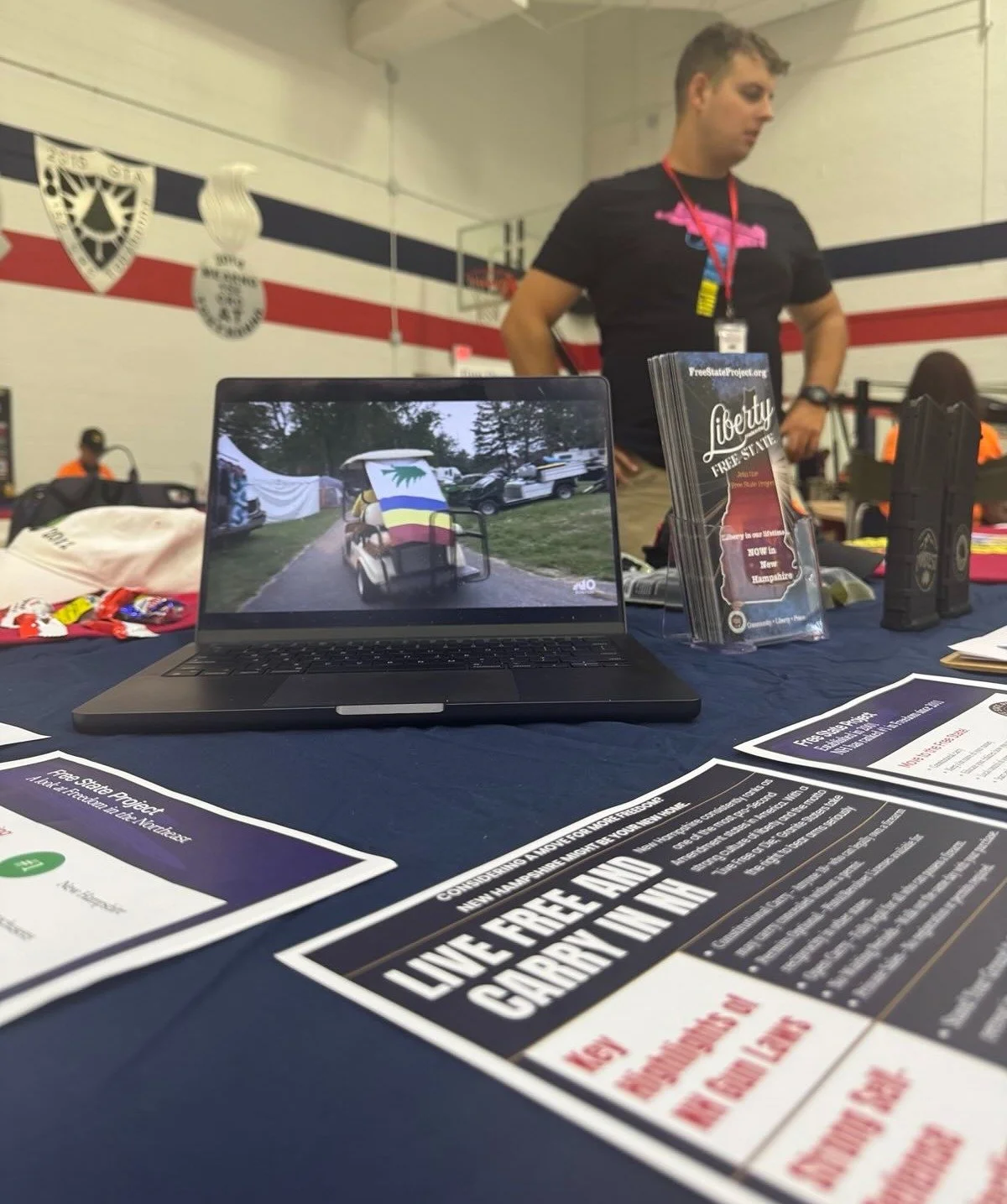 Live Free and Carry. On the second day of the Augusta Gun Show, FSP outreach volunteer, Theo, tells curious Mainers about the freedoms of New Hampshire, including the strongest 2A protections in America. On a nearby laptop, NBC Boston's Emmy-nominated, 13-episode docuseries on the FSP,