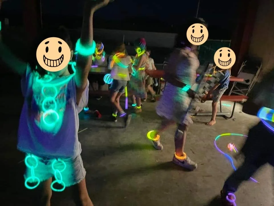    Glow Party.    When the sun goes down, the glow sticks come out. A favorite PorcFest event event for kids is the Glow Party — a sundown dance party illuminated by kids wrapped in glow sticks. The Glow Party will return this June.  