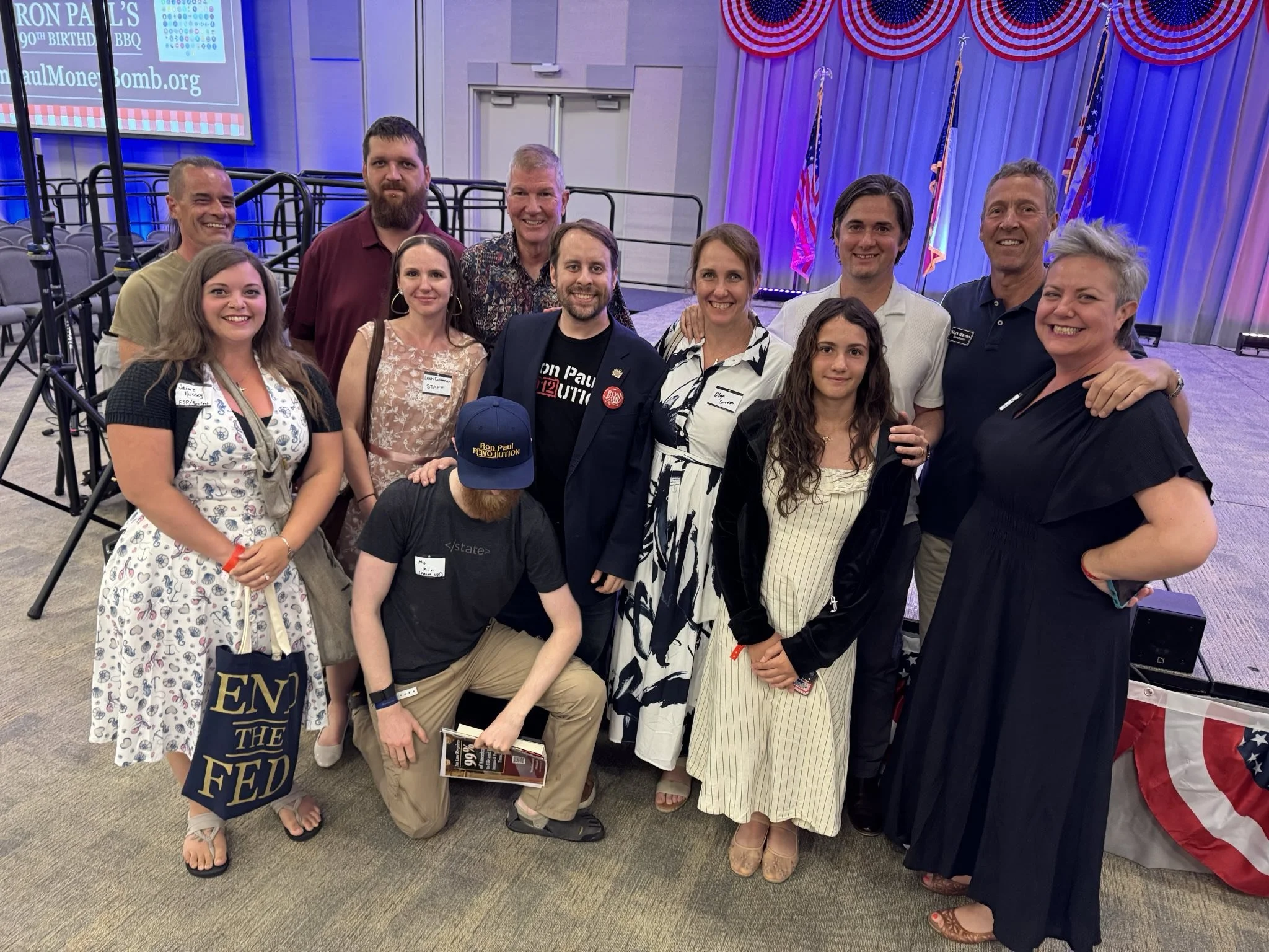 A Free State Delegation to Texas. Sixteen Free Staters made their way from New Hampshire to Lake Jackson to wish Ron Paul a happy birthday. (A few missed the group photo.)