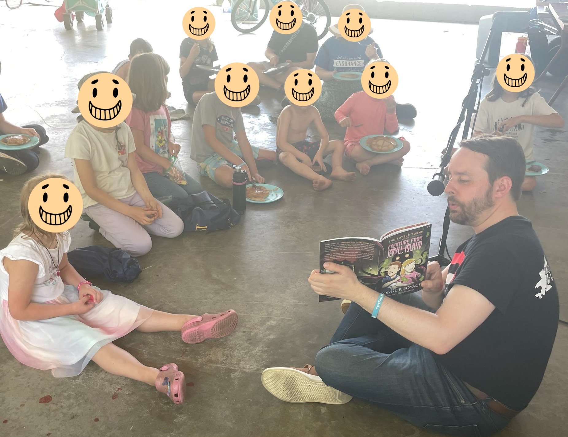    Tuttle Twins Storytime.    At last year's PorcFest, FSP Director Brakey read 