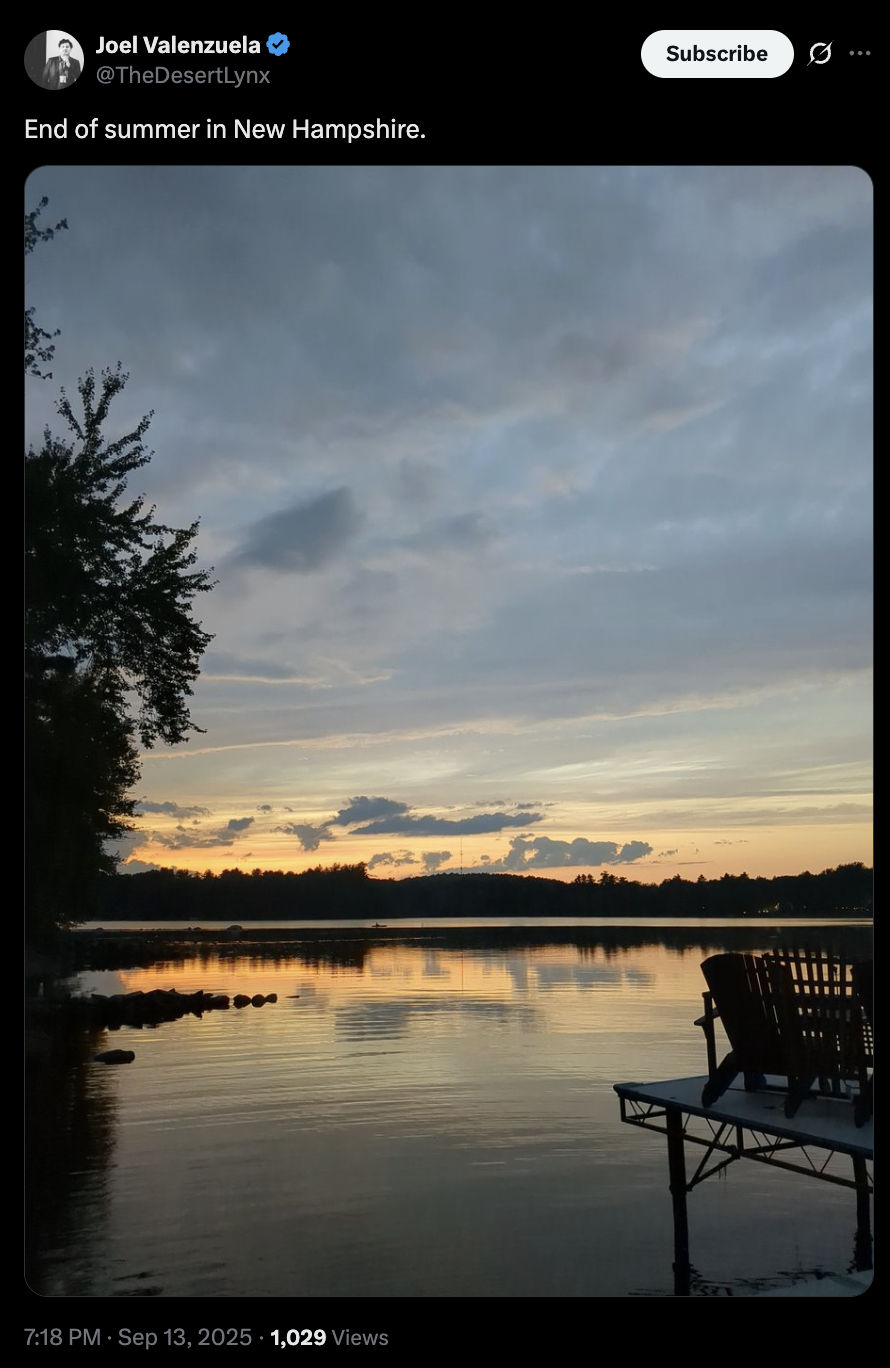 Summer Has Ended. Free Stater Joel Valenzuela says goodbye to the New Hampshire summer.