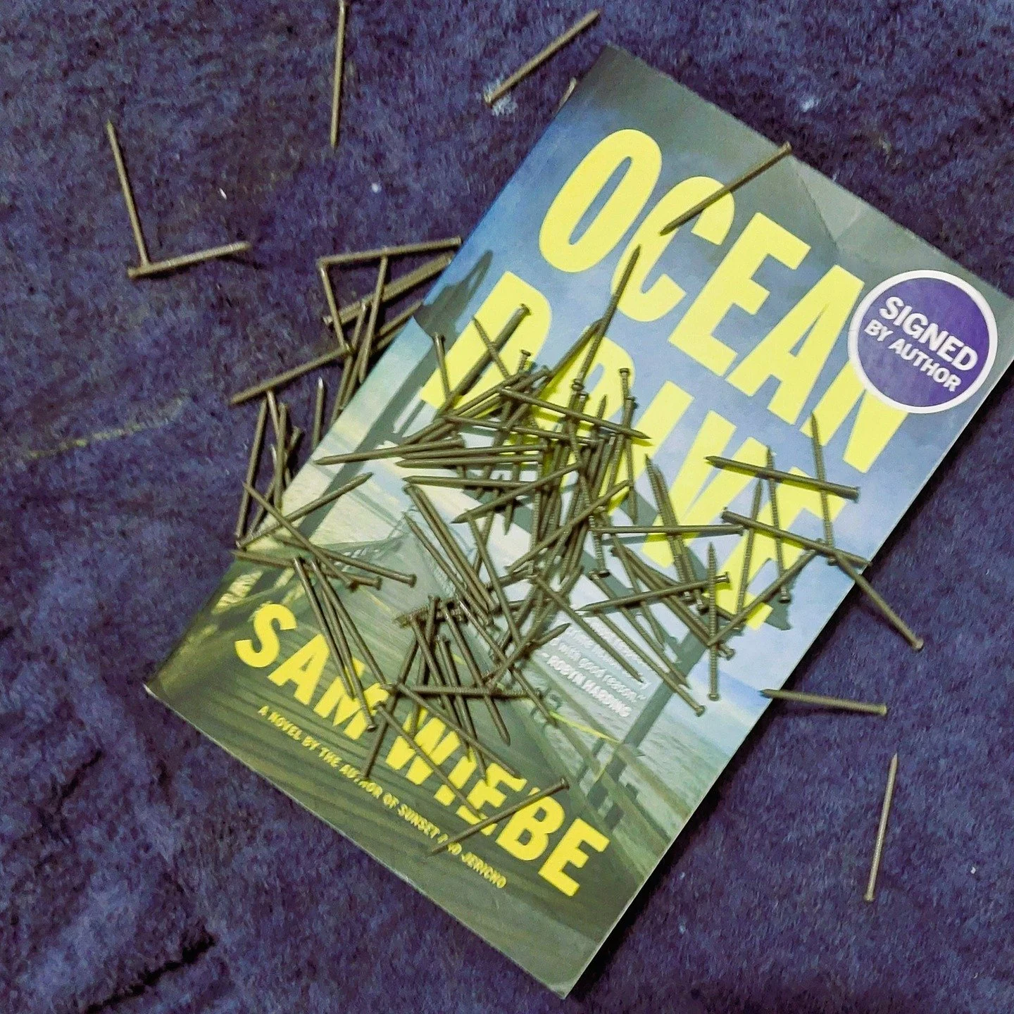 Ocean Drive by Sam Wiebe

"The doctor put on a tough face. Cam didn't have to --- the heavy-lidded sneer was created by pain and fatigue, and he wore it because there was nothing else."

#harbourbooks