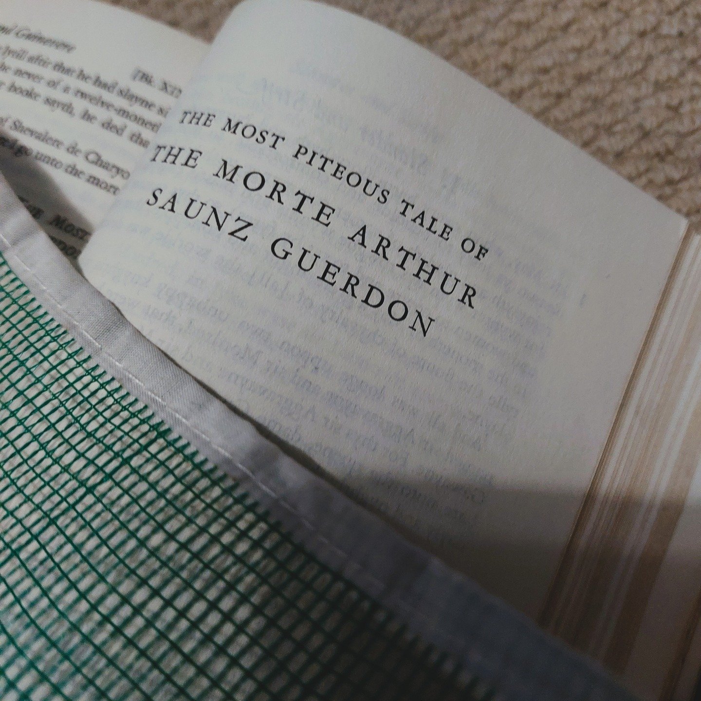 The Most Piteous Tale of The Morte Arthur Saunz Guerdon by Thomas Malory

For, as the Freynshe books saeyth, the quene and sir Launcelot were togydirs.

or later...

Than sir Bedwere departed and wente to the swerde and lyghtly toke hit up, and so he