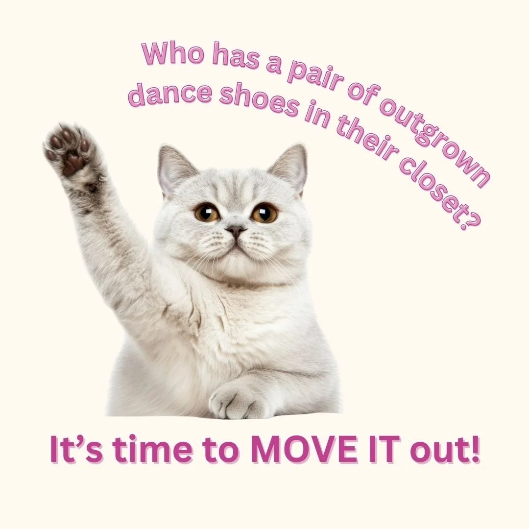 Introducing MOVE IT RESALE, launching FEB. 16! You'll be able to get cash or store credit for your gently used dance shoes, clothing, and gear. Cool, right?

Here's how it will work:

1. Gather your items. We'll be accepting jazz shoes, tap shoes, le
