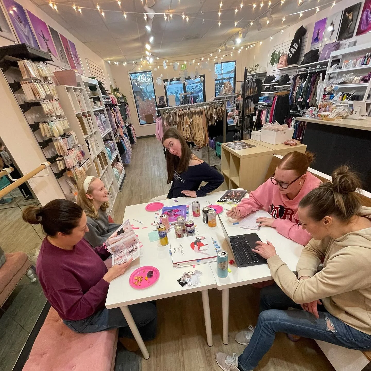 Fun staff? Check. Snacks? Check. A giant stack of dancewear catalogs? Check!! We need to submit 6-12 months worth of orders by Friday and value your input. Stop by the store Mon-Thu 10am-6pm, peruse catalogs from your favorite brand, put a sticky not