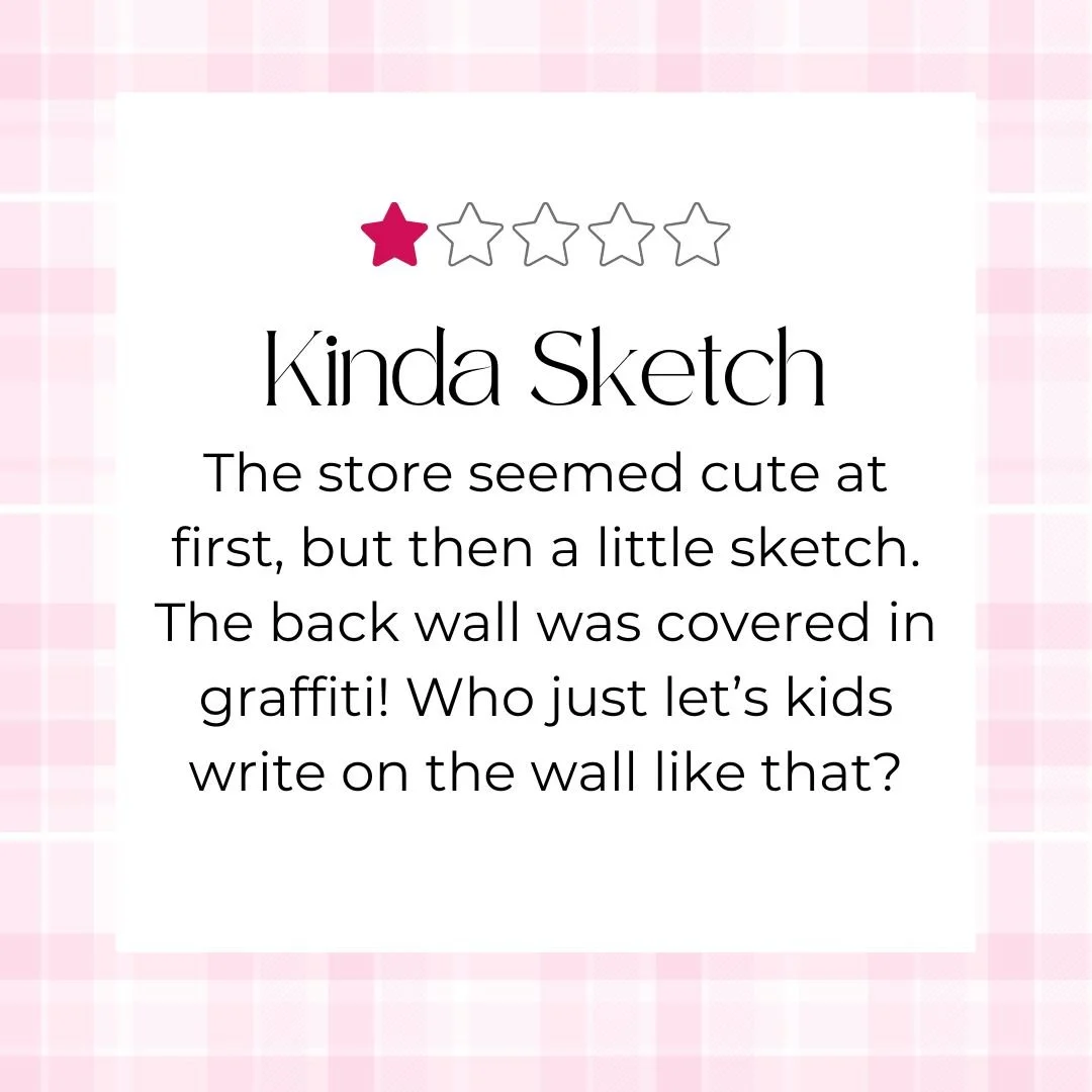 If we ever got one-star reviews, this is probably what they'd say -- All in good humor, though, because y'all are the most kind, gracious, loyal, and enthusiastic bunch ever!