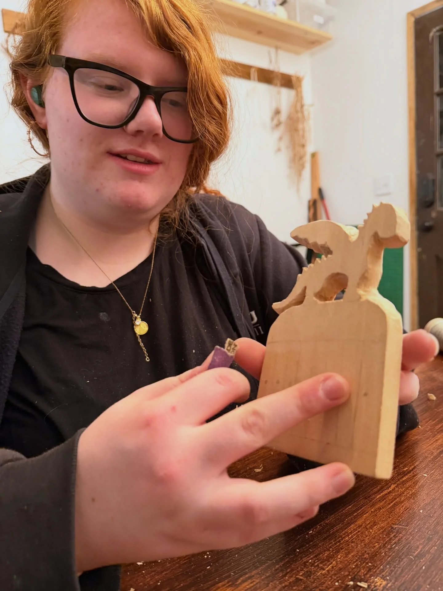Teens are starting to carve Heddles to make mini backstrap looms!