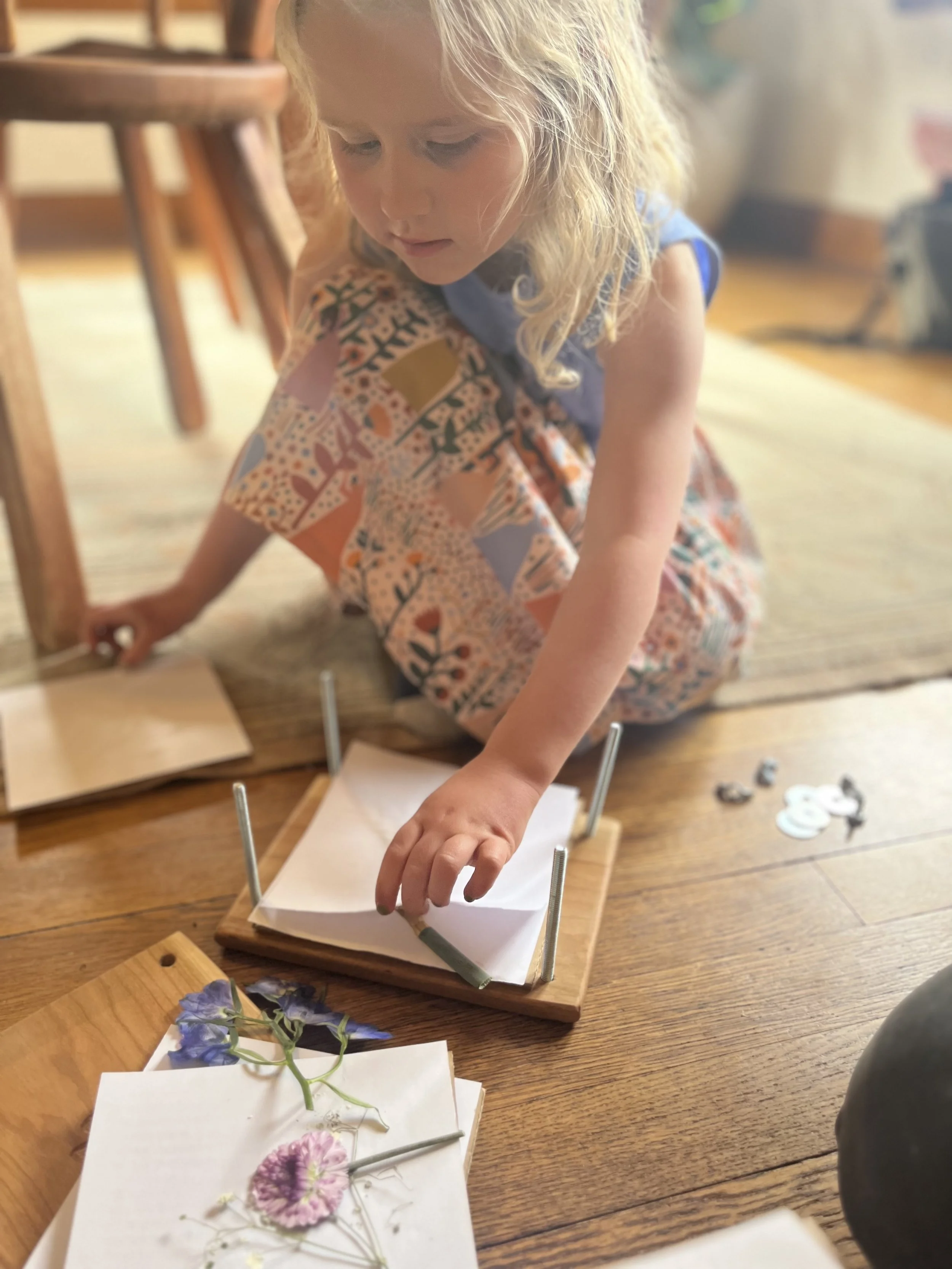 Make your own wooden flower press and carve or engrave the top 