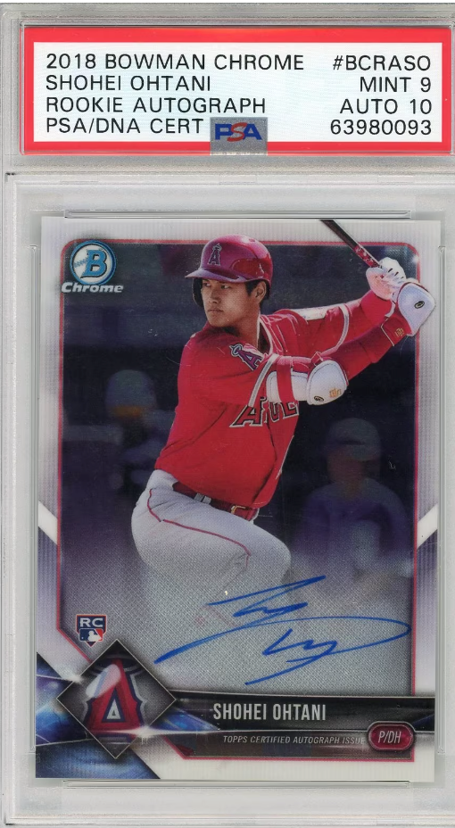 2018 Bowman Chrome Batting Shohei Ohtani PSA 9 Auto to hit $10,000 or $14,750 this season?
