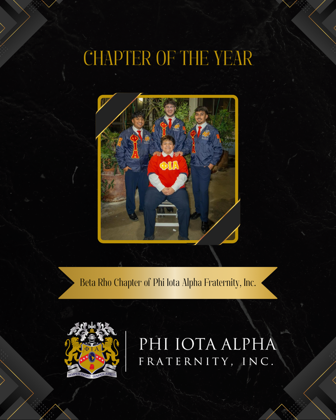 The Beta Rho Chapter earned this award through its outstanding commitment to scholarship, service, leadership, and community engagement. Despite operating as a small chapter, its members achieved an exceptional 3.865 chapter GPA, completed more than 