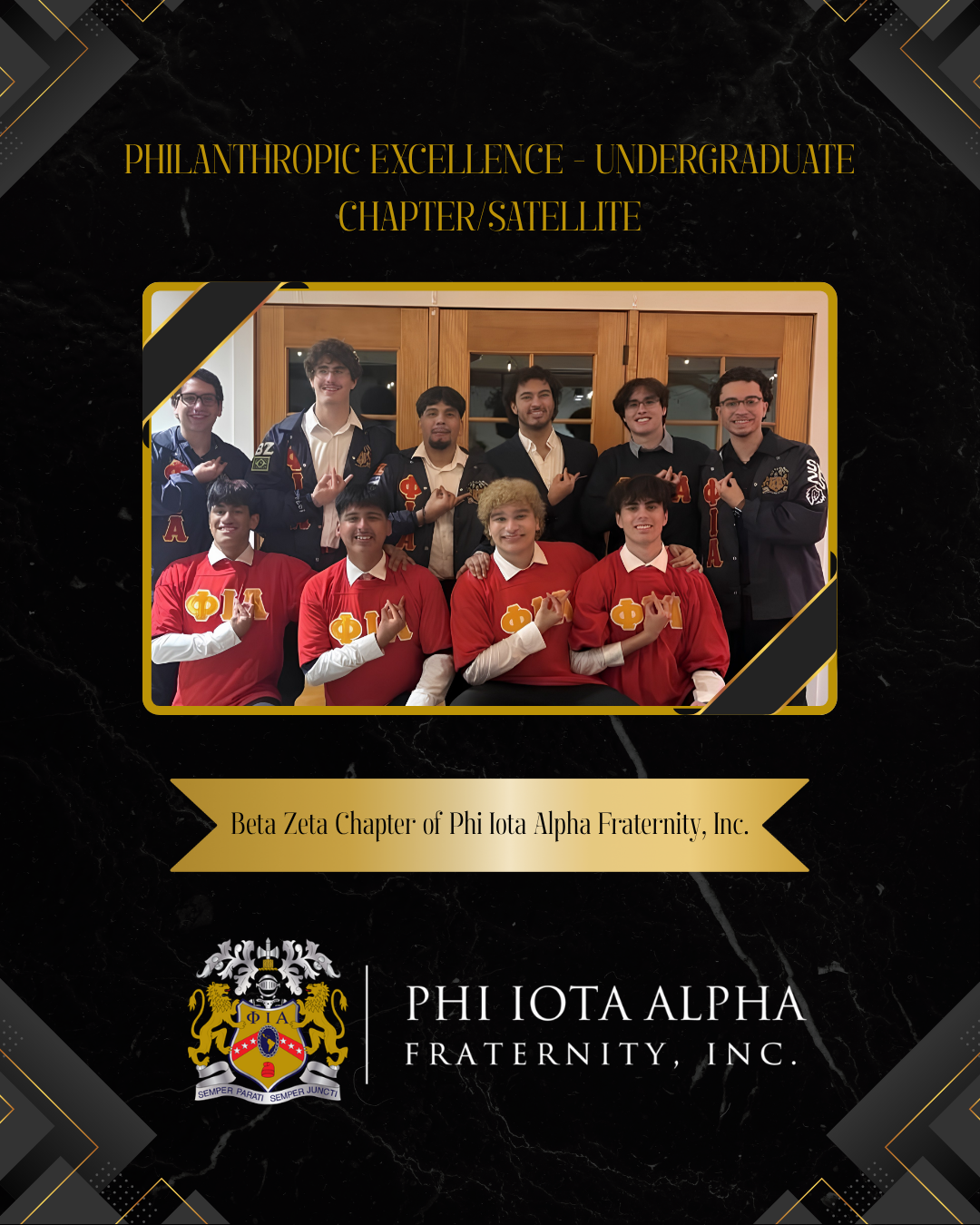 The Beta Zeta Chapter earned this award for its dedication to creating meaningful service opportunities that positively impact the community. Through intentional programming centered on leadership, culture, and community engagement, the chapter has s