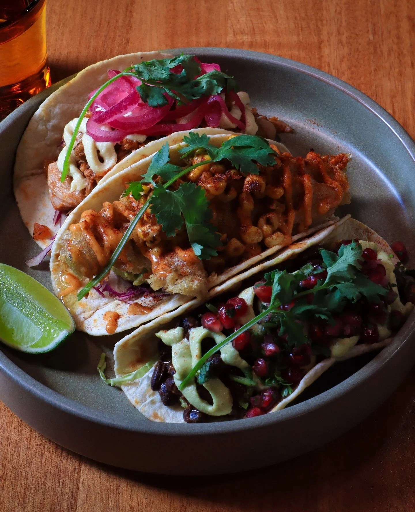 Treat yourself to a meal at BOWERY this weekend. ⁠
⁠
PLANT BASED TACO TRIO ~ BBQ Jackfruit - Spiced Black Bean - Banana Blossom (vg)⁠
⁠
SEAFOOD SPRING ROLLS ~ prawn, salmon, carrots, coriander, lemongrass, nuoc cham dip⁠
⁠
TRIO OF DIPS ~ hummus with 